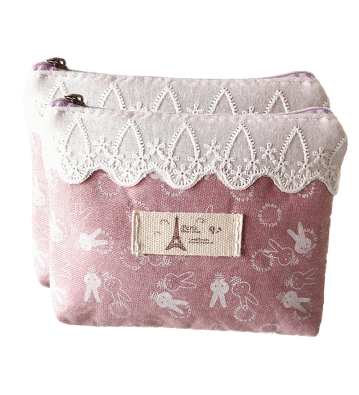 HEALEEP 2pcs Aunt's Towel Storage Bag Lady Moon Pads Napkin Bag Rabbits Cosmetic Bag Change Holder Pouch Holder Compact Period Pouch Multi-function Tampon Holder Female Supply - Buy Online on GoSupps.com