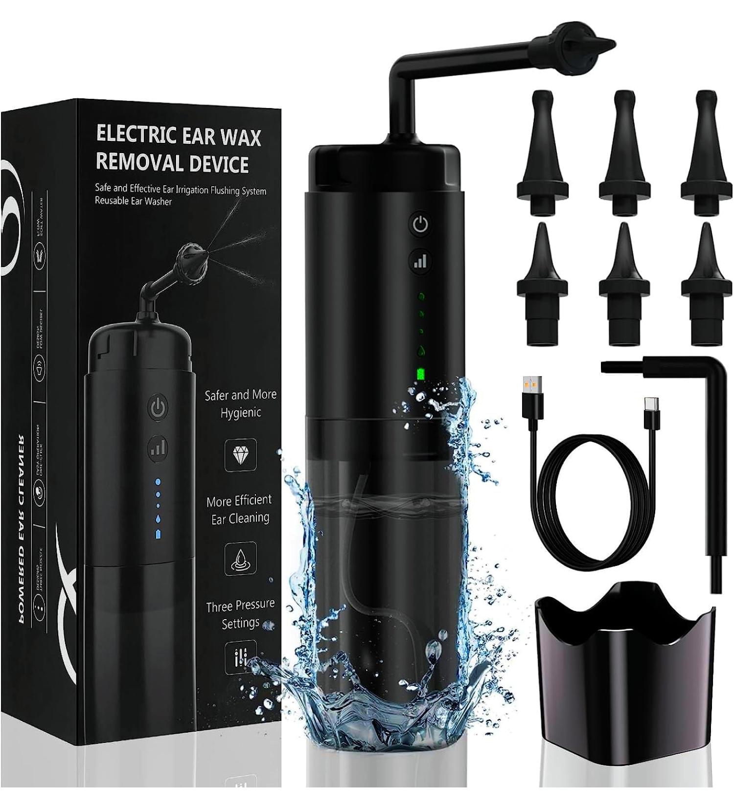 Best Ear Wax Removal Tool - Water Powered Ear Cleaner Kit with 6 Nozzles & Triple Jet Stream - Safe & Effective Earwax Removal System - Buy Online on GoSupps.com