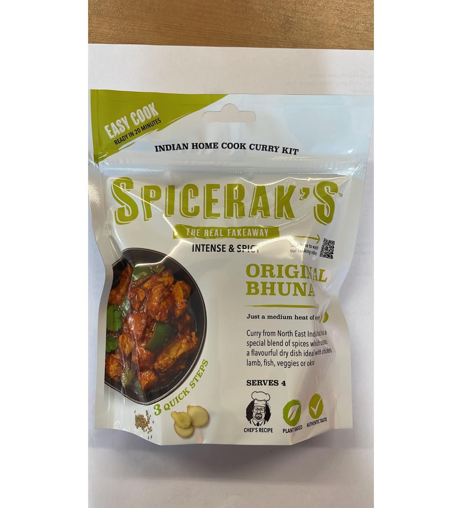 ORIGINAL BHUNA- 320g(160gxpack of 2)-SPICERAK'S - THE REAL FAKEAWAY! UK's Best Indian Curry Sauce Meal Kit - Plant Based