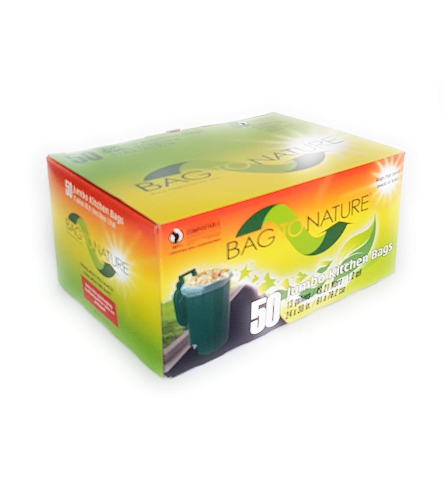 Compostable Tall Kitchen Bags - 50 Pack | Eco-Friendly Waste Solution - Buy Online on GoSupps.com