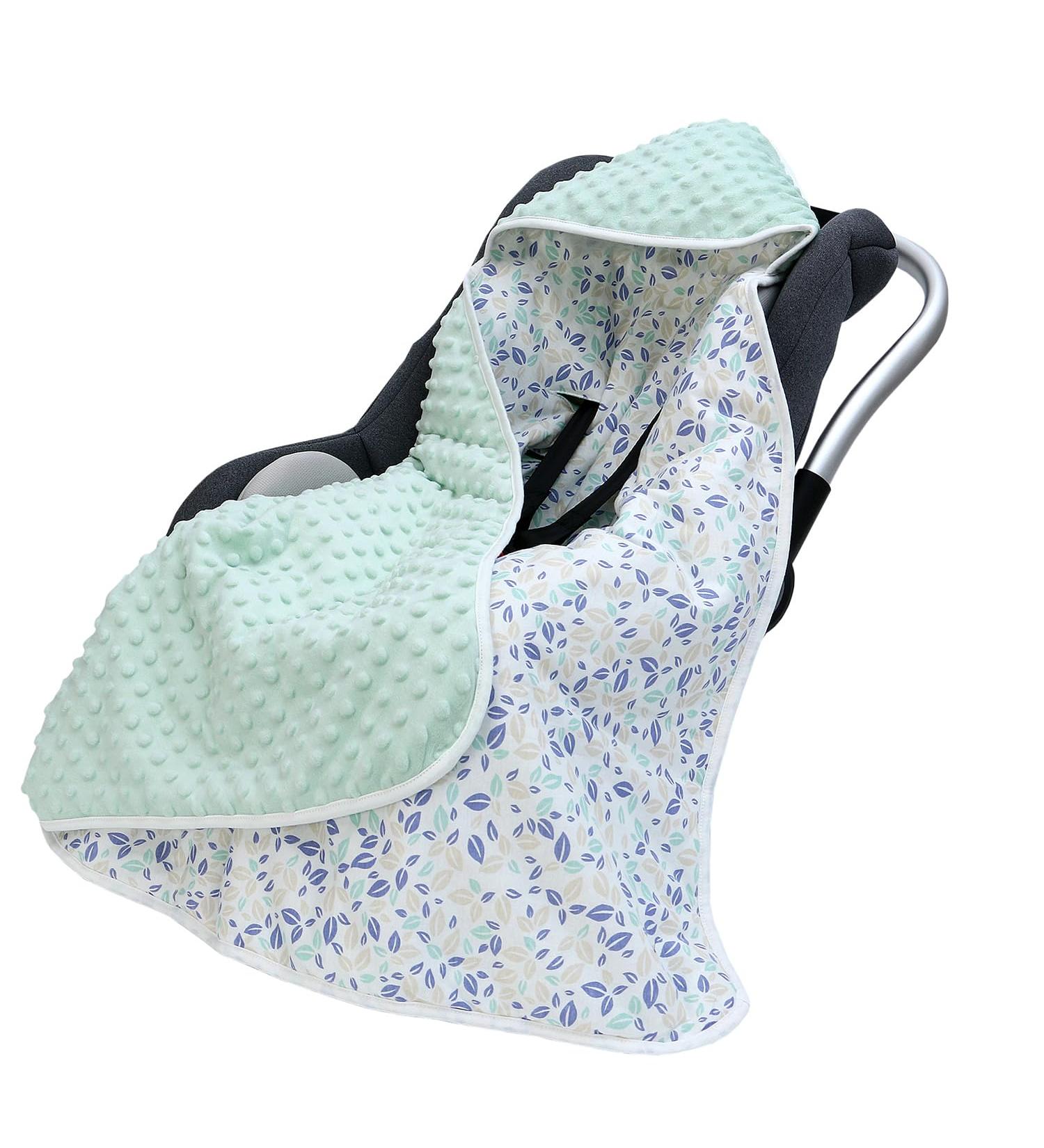 Winter Baby Swaddle Blanket for Boys & Girls - Soft & Thick Infant Wrap for Newborns - Blue Whale Geometric Leaves Design - 0-3 Months - Buy Online on GoSupps.com