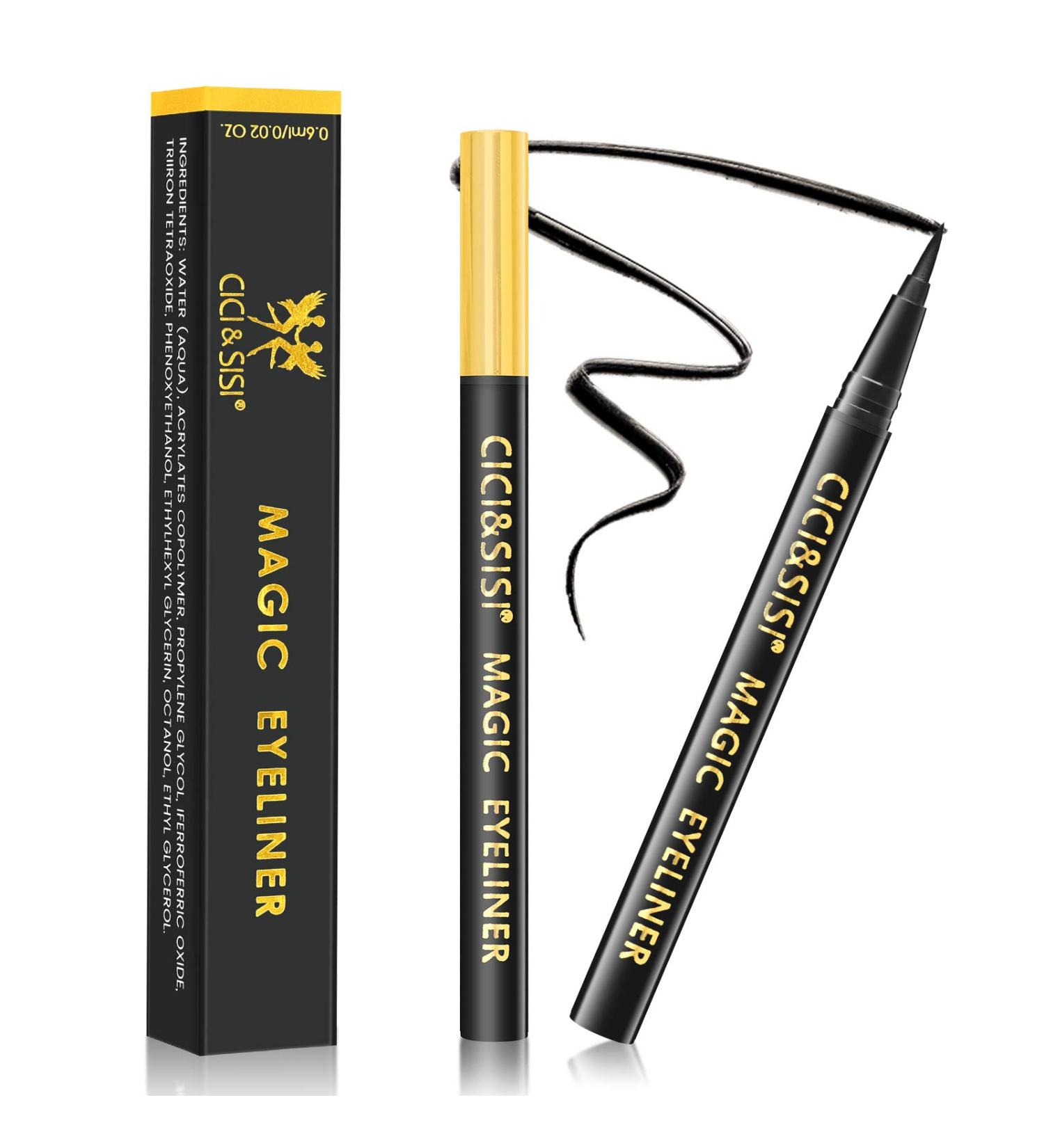 Magic Black Waterproof Self-Adhesive Liquid Eyeliner for False Eyelashes - 2 in 1 Strong Hold Formula (2 Pcs) - Buy Online on GoSupps.com