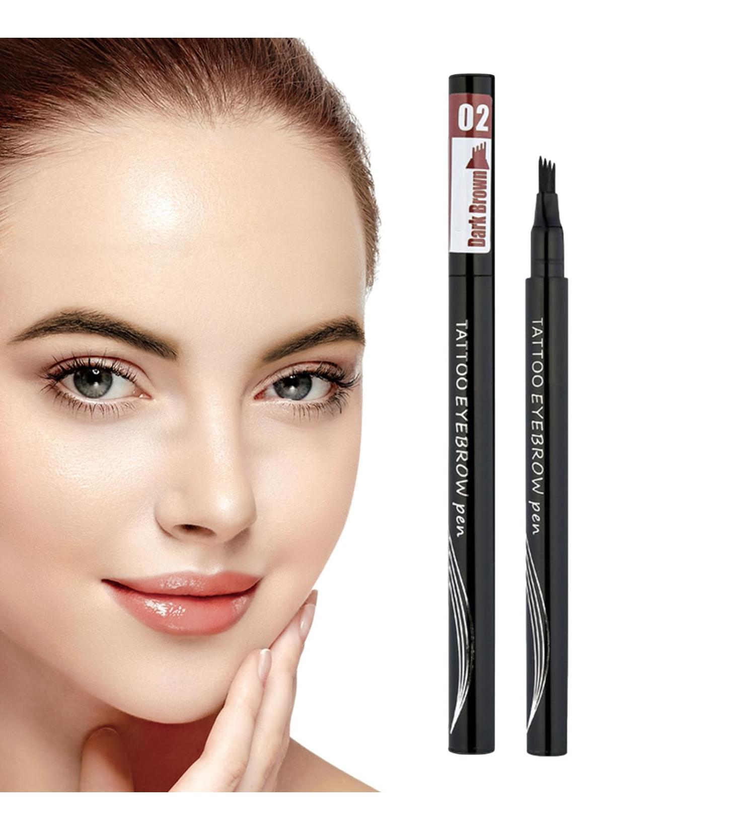 4 Tip Eye Brow Pencils Smudge-Proof Brow Pencil with 4 Forks - Everyday Women Cosmetics for Eyes for Home Working Traveling Gathering Dating Aezon 2#maroon/dark brown - Buy Online on GoSupps.com