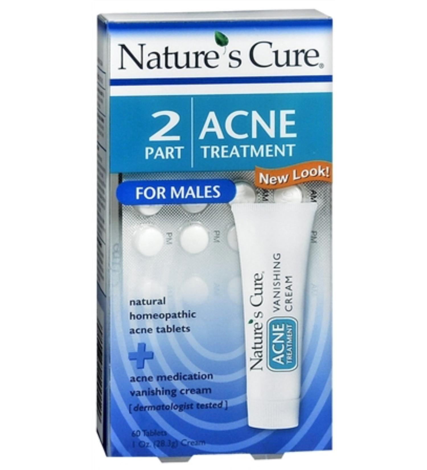 Nature's Cure Two-Part Acne Treatment System for Males 1 Month Supply (Quantity of 3)