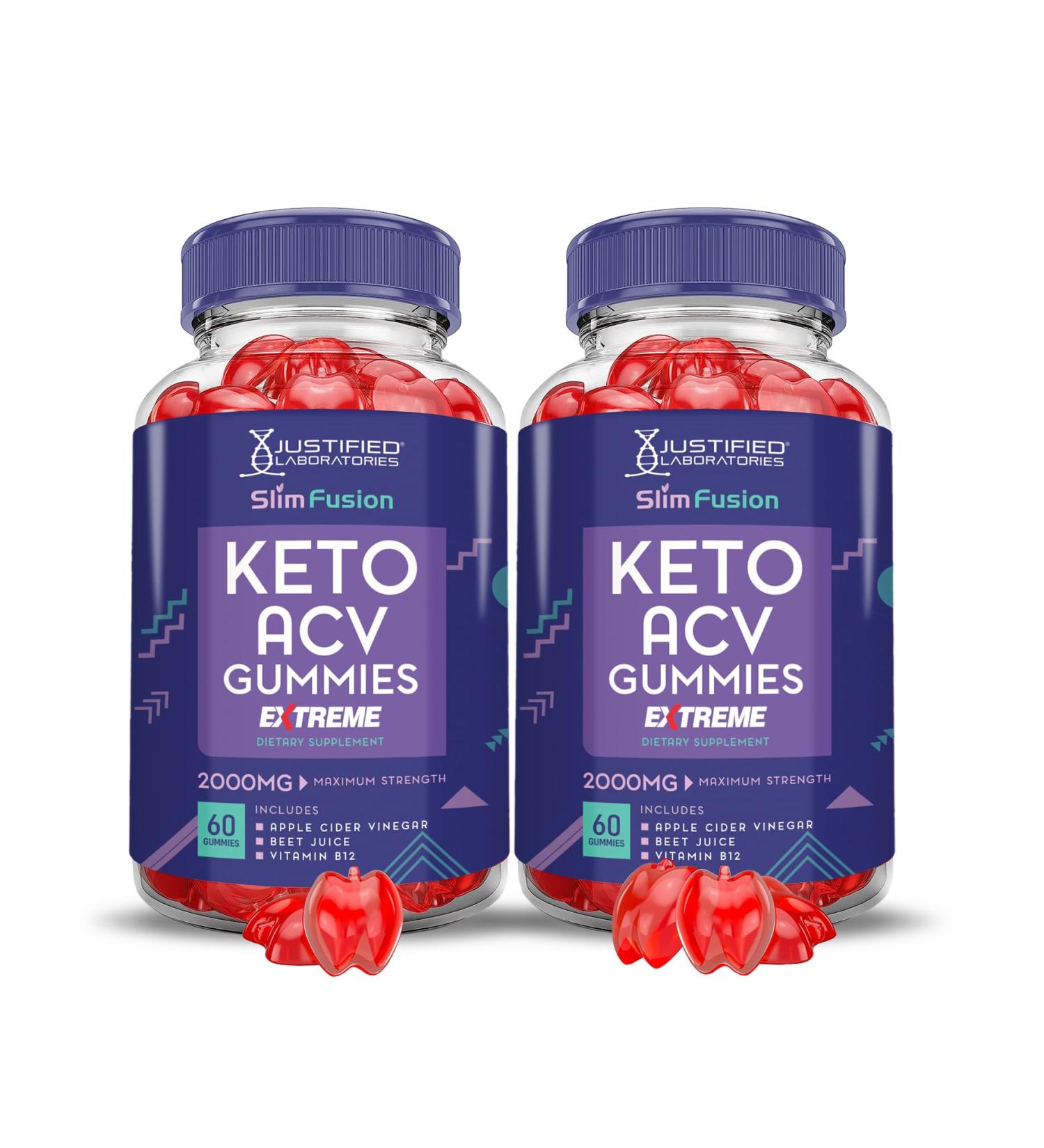 (2 Pack) Slim Fusion Keto ACV Gummies Extreme 2000MG Advanced Slimfusion Keto Gummies Apple Cider Vinegar Formulated with Pomegranate Beet Juice Powder B12 Vegan Non GMO 120 Gummys - Buy Online on GoSupps.com