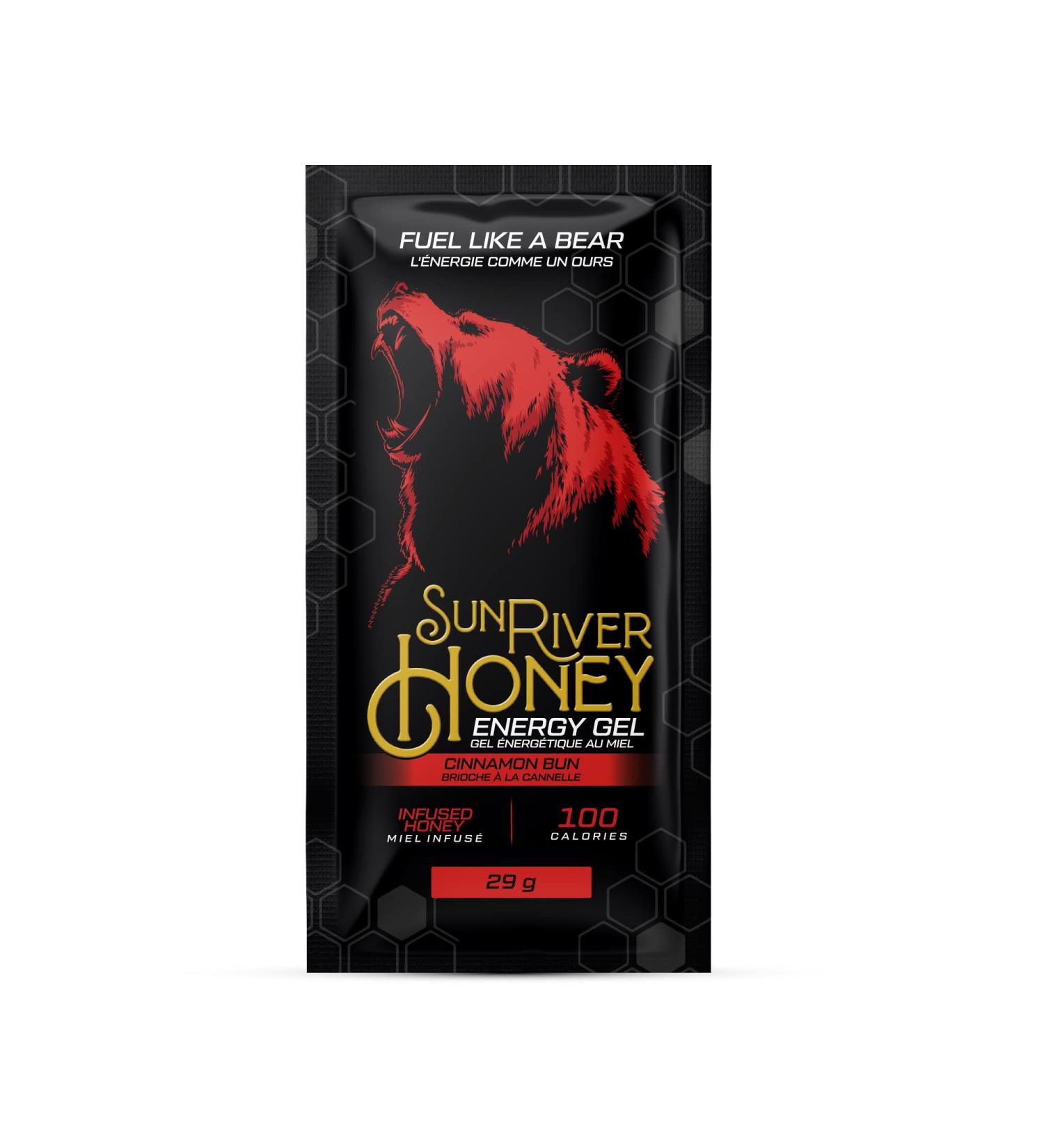 Sun River Honey Flavoured Infusions (Cinnamon Bun Energy Gel 29 g (Pack of 24)) Cinnamon Bun 500 g (Pack of 1) - Buy Online on GoSupps.com