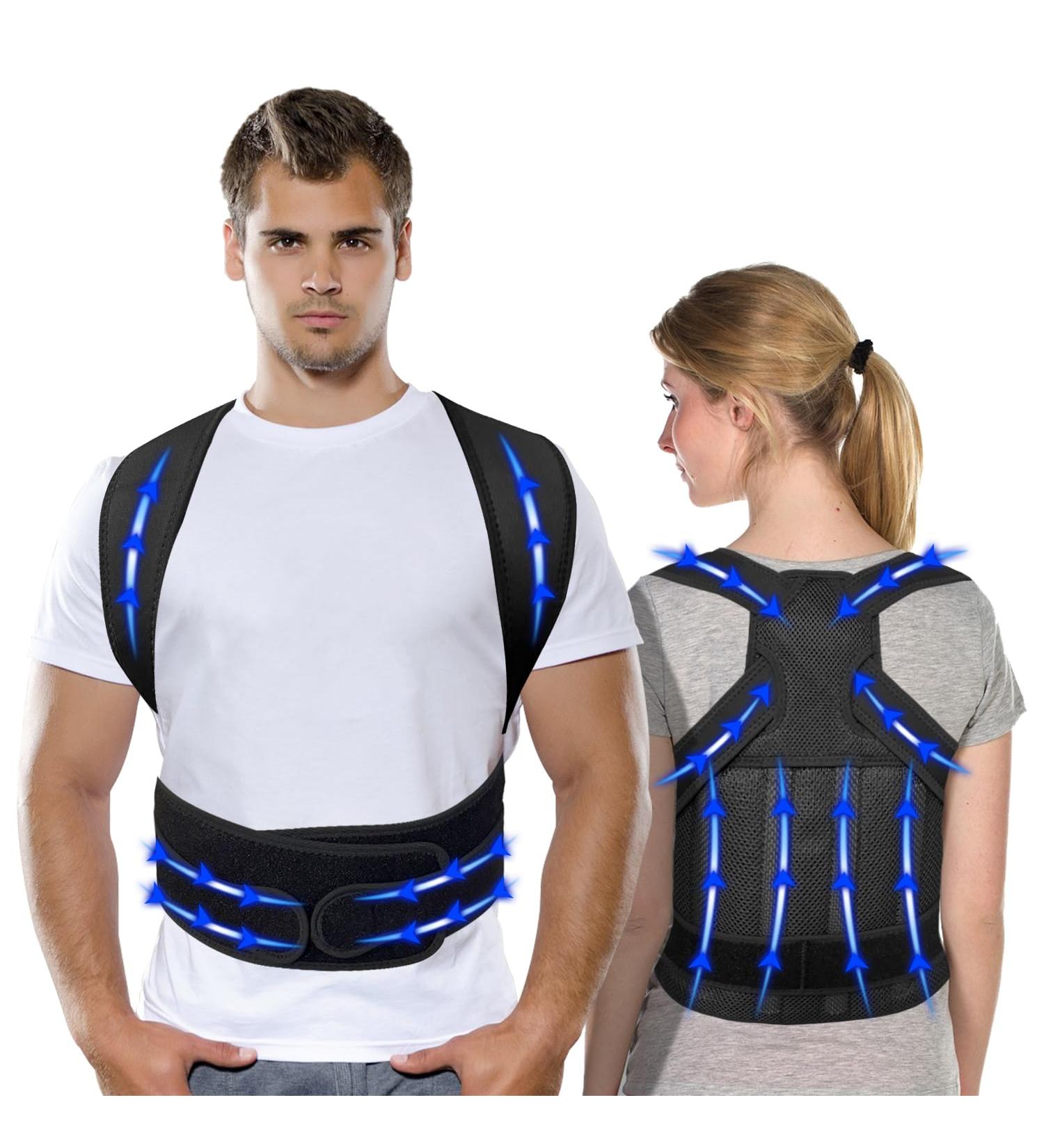 Back Brace Posture Corrector for Men & Women | Lumbar Support for Pain Relief | Scoliosis & Hunchback Aid | Improve Posture (Large - Buy Online on GoSupps.com