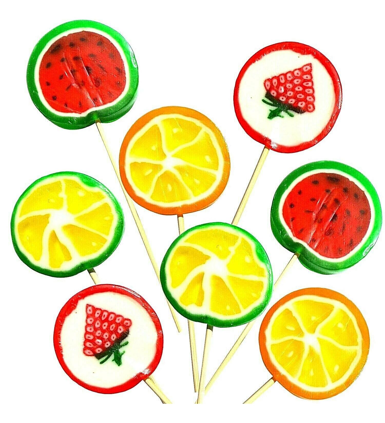 Lollipops Fruit Slice Candy Rock 25g Fruit Flavoured Lollies. Kids Party Bags Sweets. (20) - Buy Online on GoSupps.com