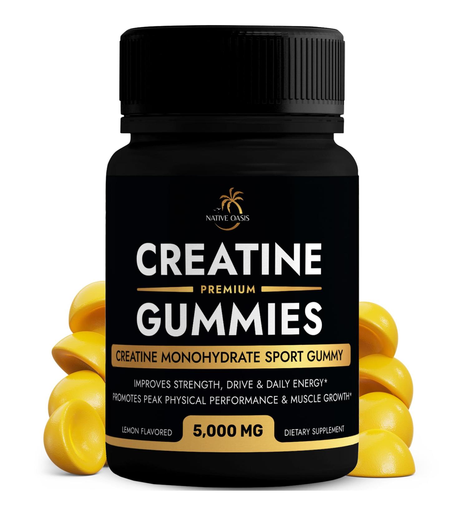 Buy Creatine Monohydrate Gummies | 5000 MG Strength & Energy Supplement | Vegan Gluten Free - 60 Count - Buy Online on GoSupps.com