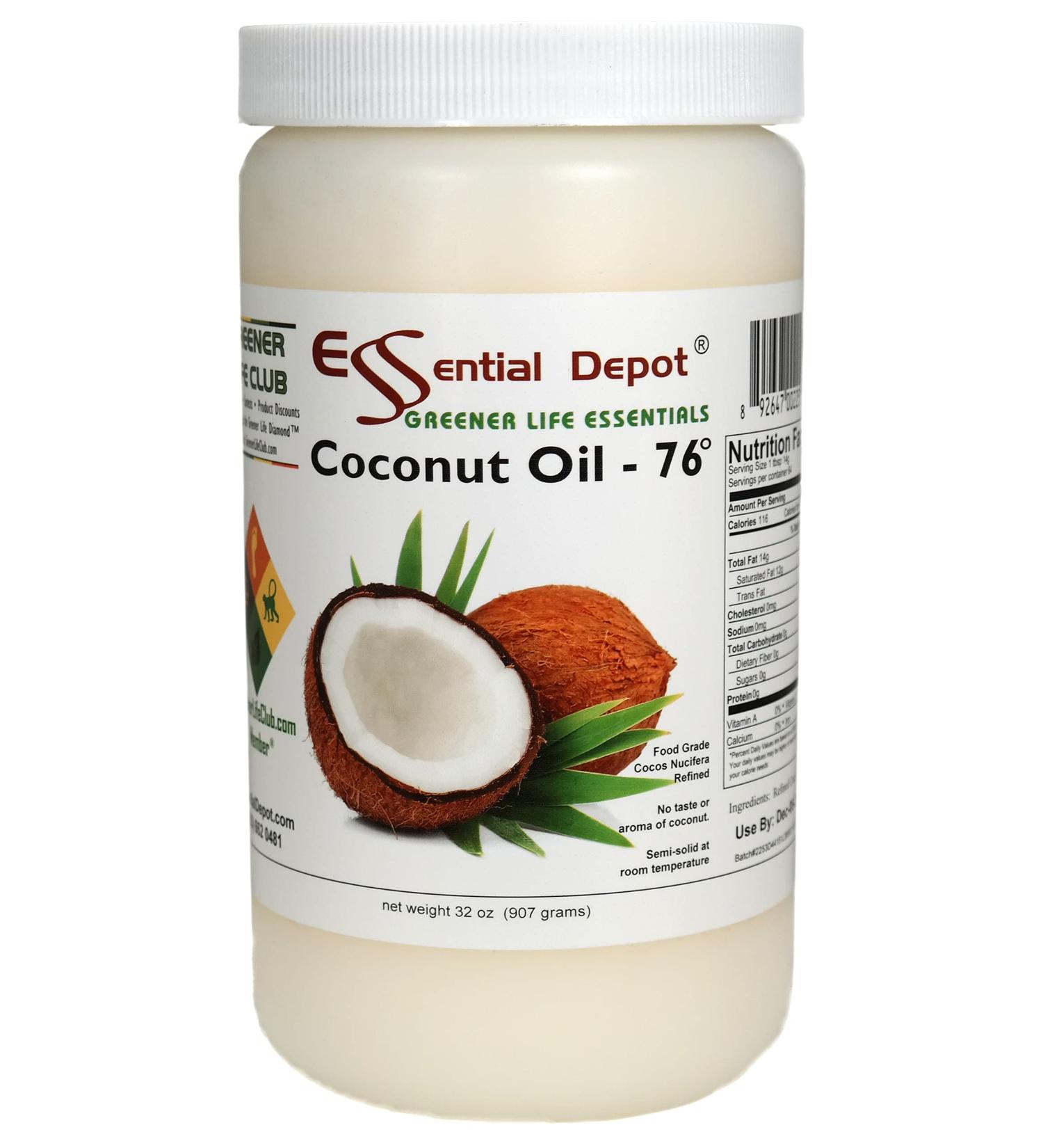 Organic Coconut Oil - 32 oz Quart | Food Grade HDPE Container | Resealable Cap - Buy Online on GoSupps.com