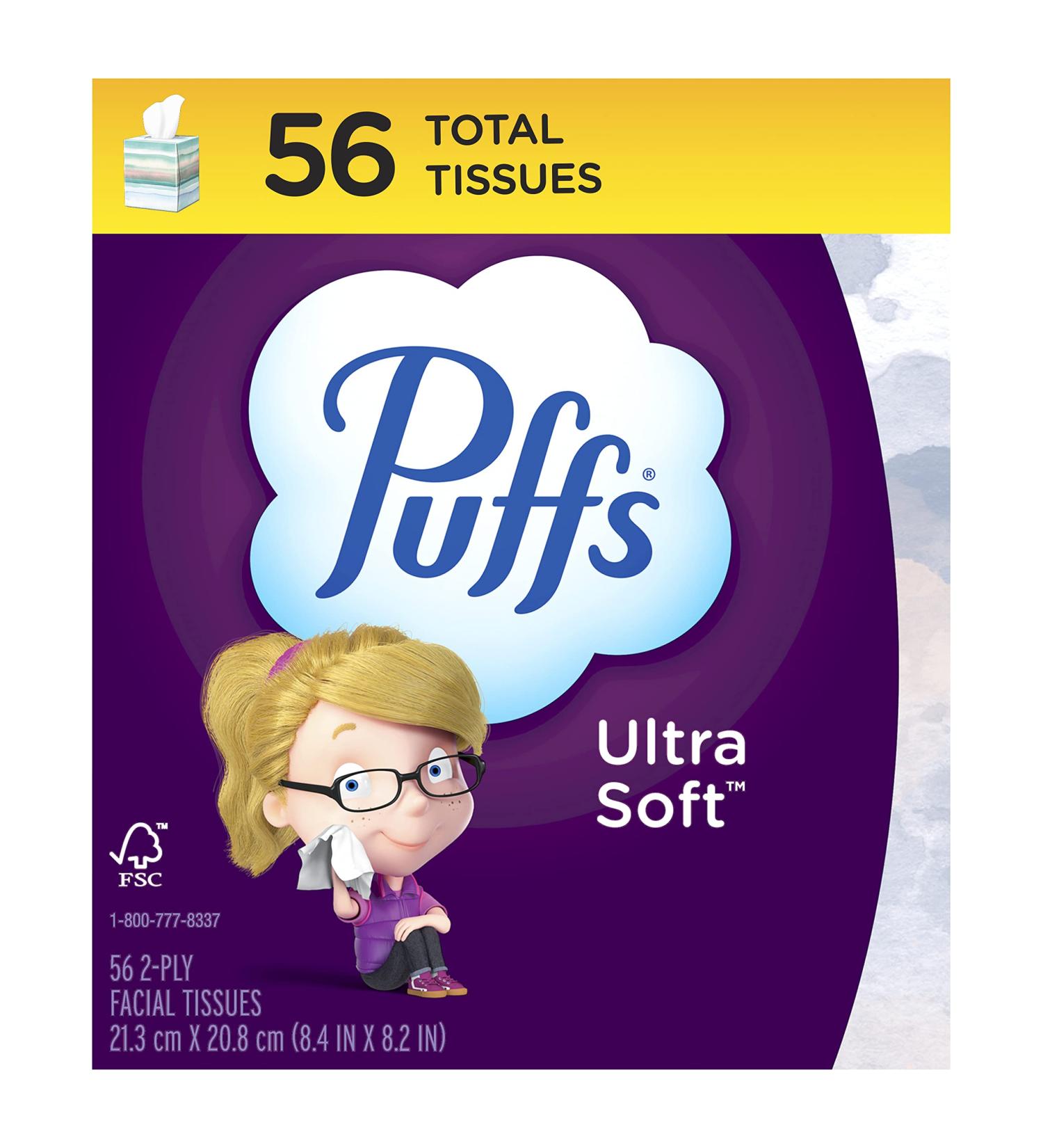 Puffs Cube Ultra Design Tissues 56 ct - 1 Box | Soft & Stylish Tissues - Buy Online on GoSupps.com