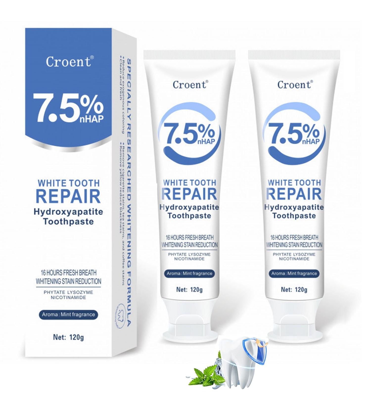 Hydroxyapatite Toothpaste 7.5% ceelike hydroxyapatite Toothpaste for Enamel Protection and Tooth Strengthening Mint Fragrance 16 Hours Fresh Breath Hydroxyapatite Toothpastes Use for Oral Care 2 Pack Mint+Mint Repair Hydrox  - Buy Online on GoSupps.com