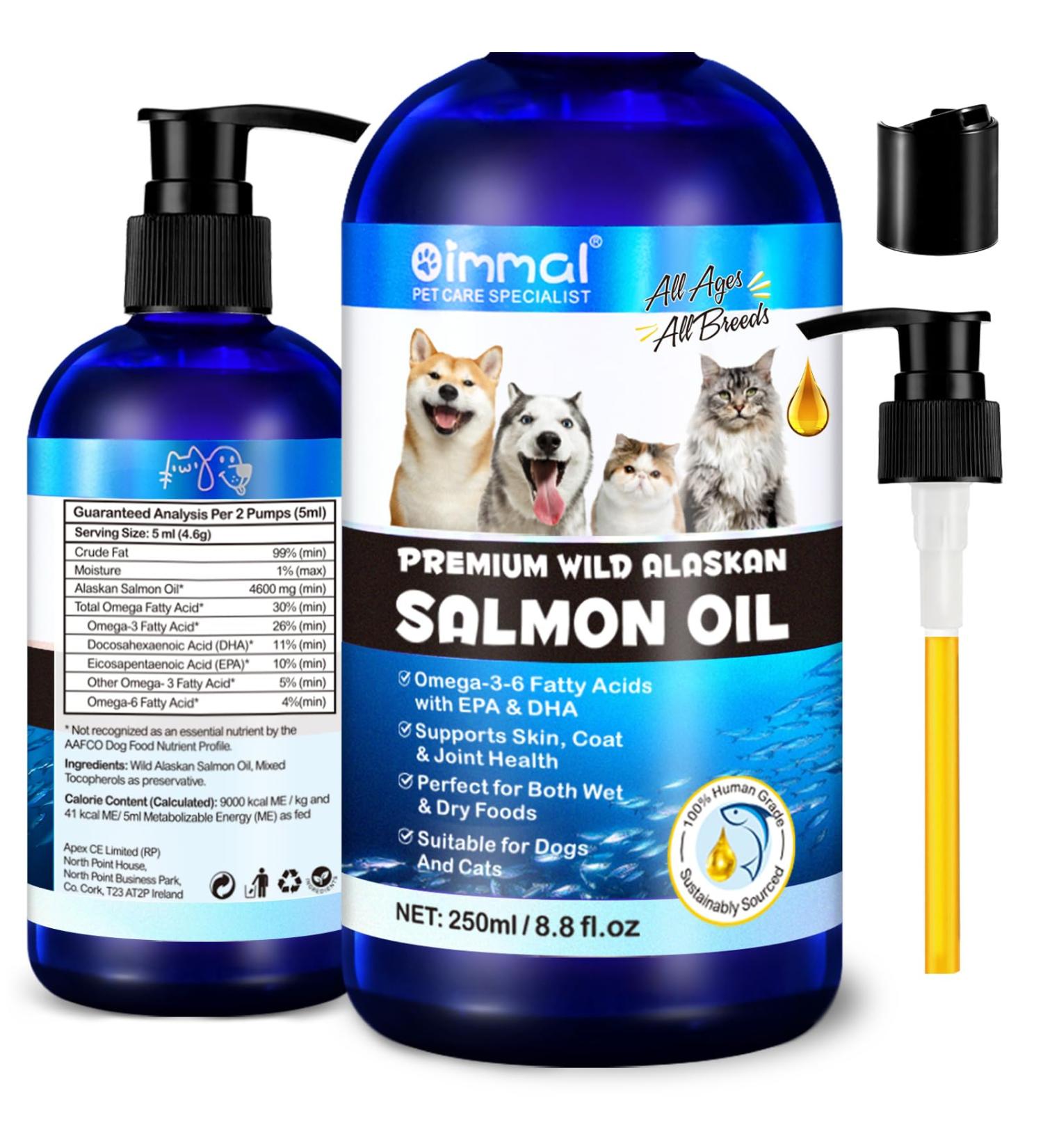Omega 3 Fish Oil for Dogs and Cat Skin and Coat Supplement Itch Relief - Supports Dry Skin Dog Vitamins and Supplements Allergy and Itch Relief - Buy Online on GoSupps.com