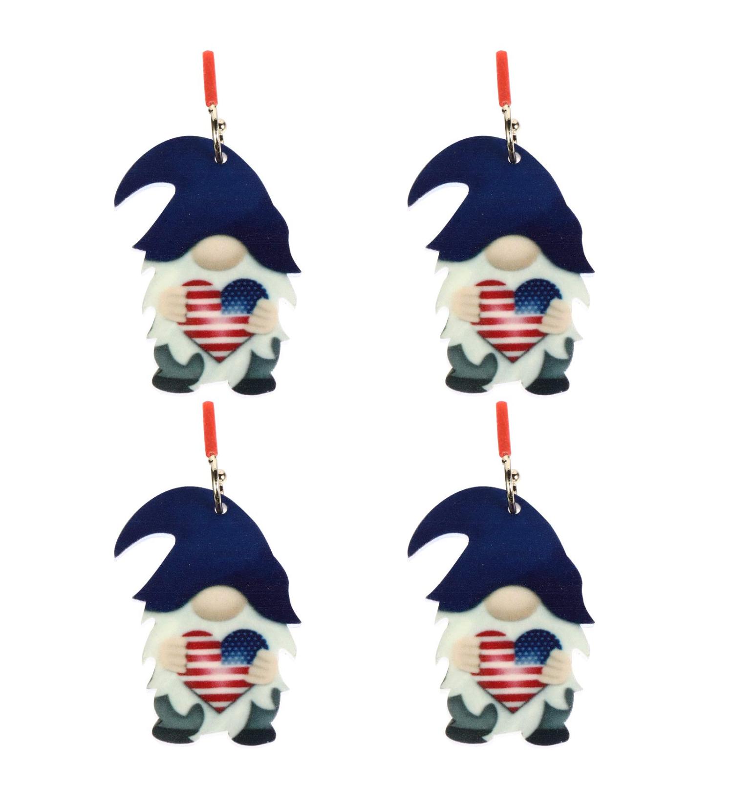 VALICLUD Glass Independence Day Gnome Ear Rings - 2 Pairs | Unique Ear Drops Jewelry Set - Buy Online on GoSupps.com