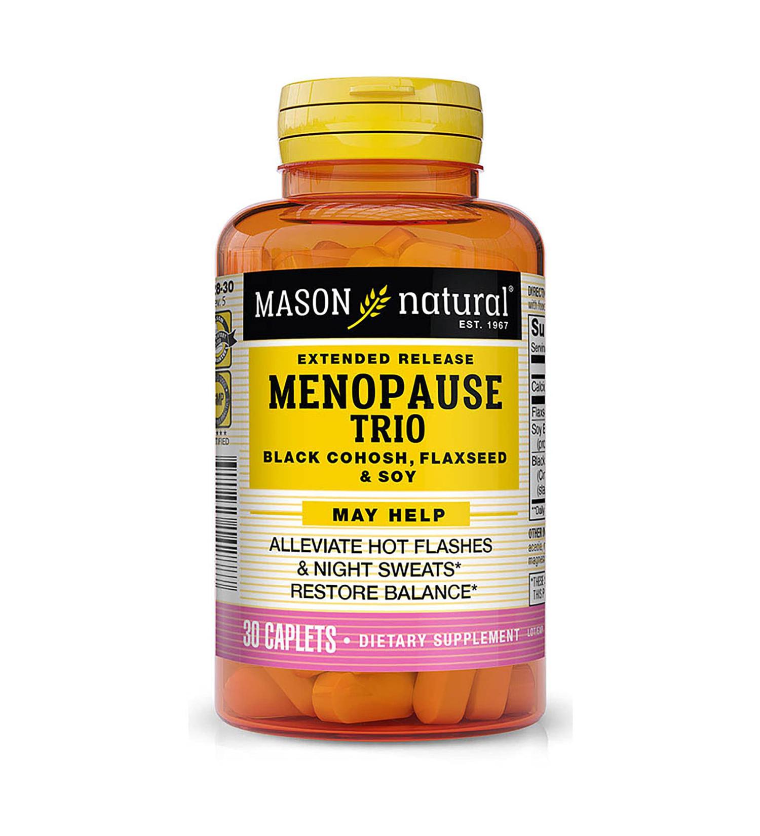Mason Natural Menopause Trio: Black Cohosh, Flaxseed & Soy - 30 Extended Release Caplets - Buy Online on GoSupps.com