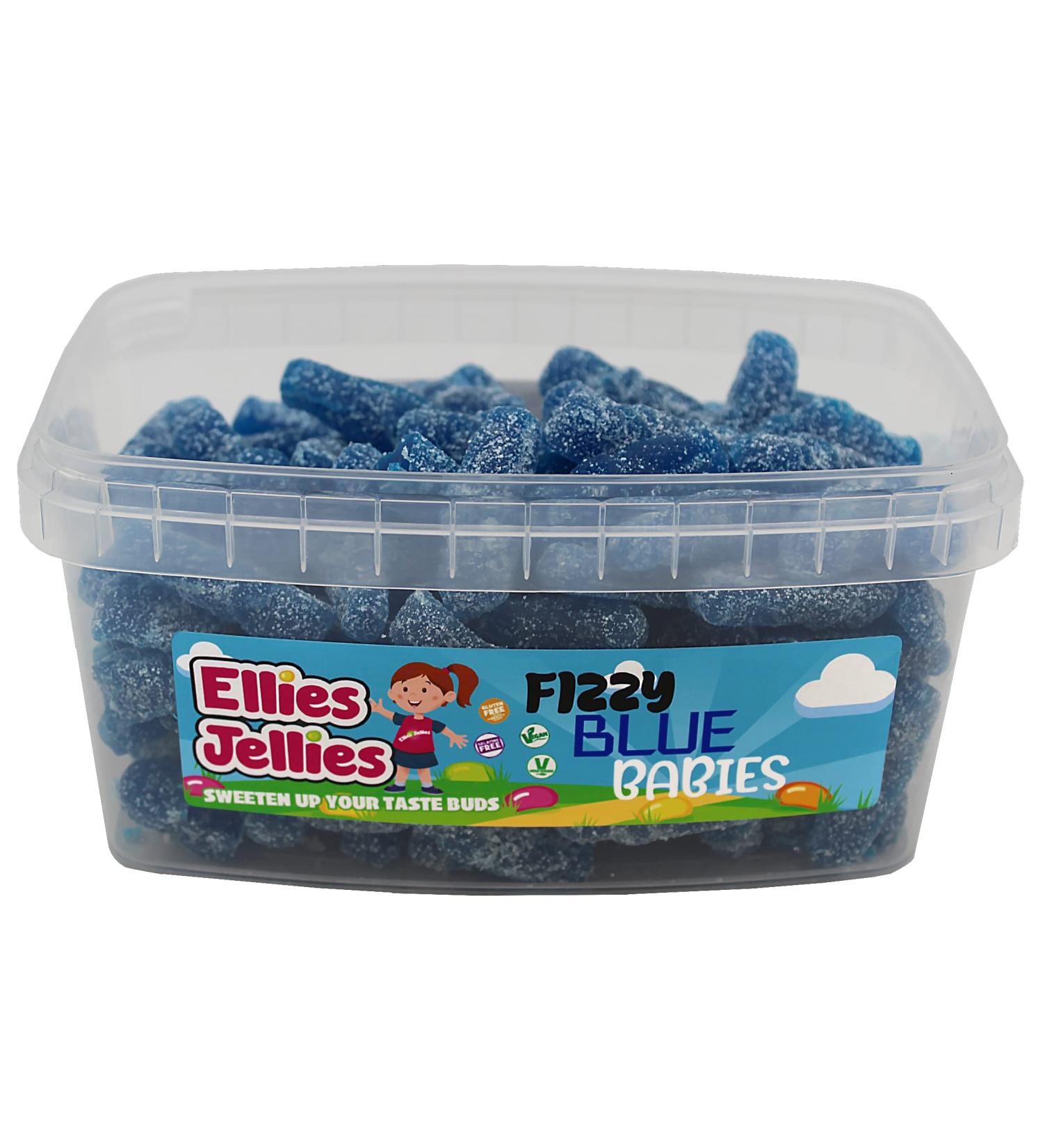 Ellies Jellies Fizzy Blue Babies 700g Rectangle Tub