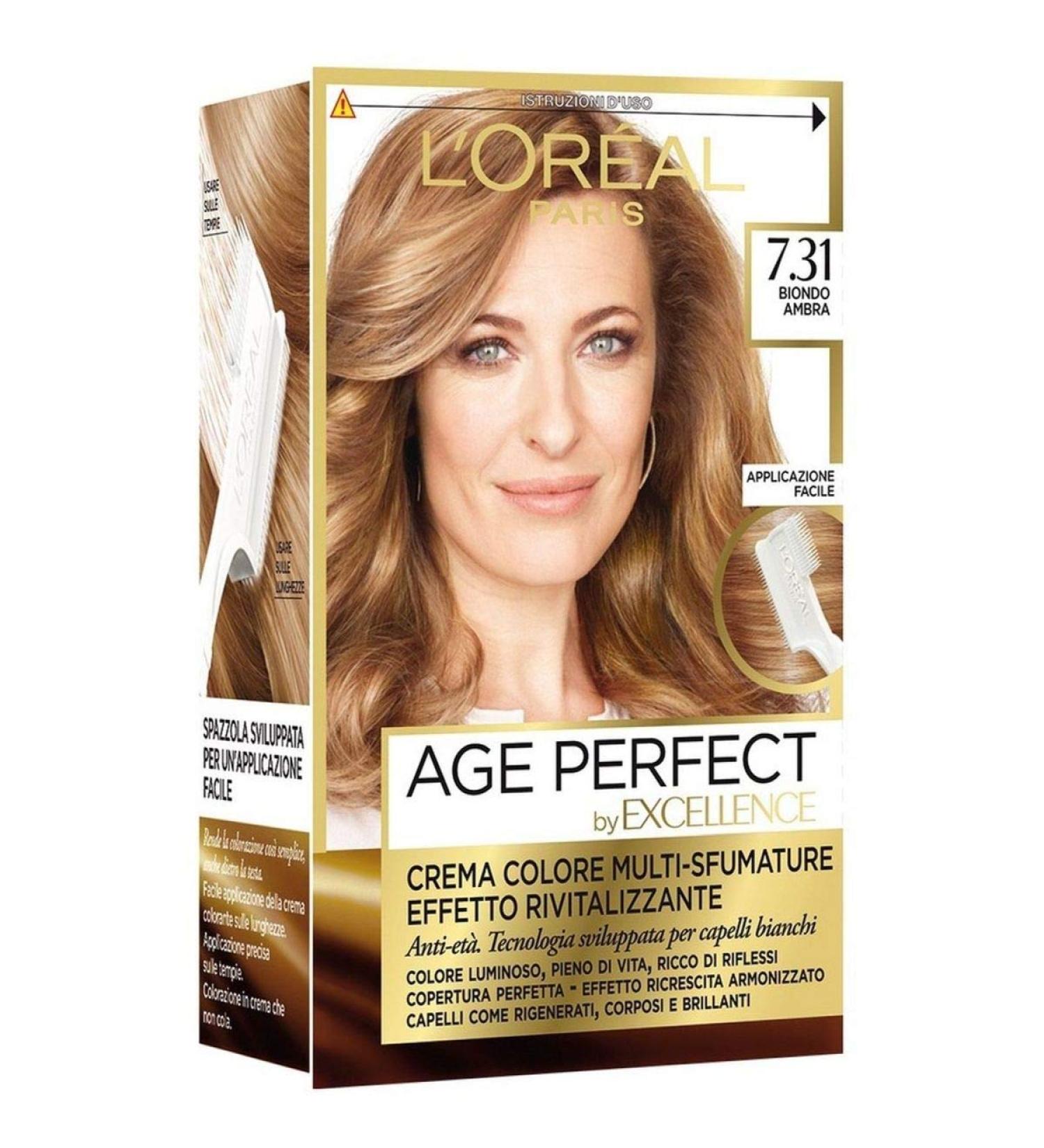 Set 6 EXCELLENCE Age Perfect 7.31 Amber Blonde Permanent Hair Color Tint - Buy Online on GoSupps.com