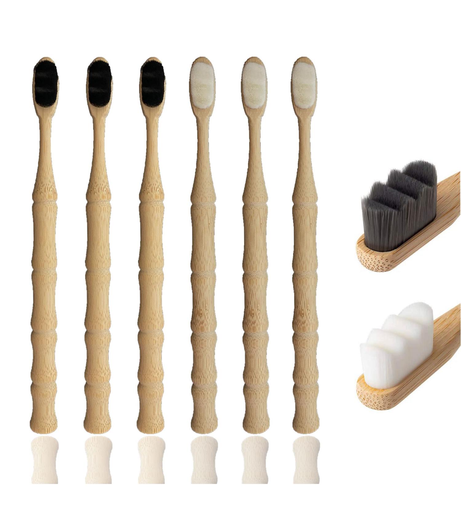 BANBUKES Biodegradable Bamboo Toothbrushes - Extra Soft Bristles, Eco-Friendly & Compostable - Ideal for Pregnant Women, Braces, Sensitive Teeth - 6 Pack - Buy Online on GoSupps.com