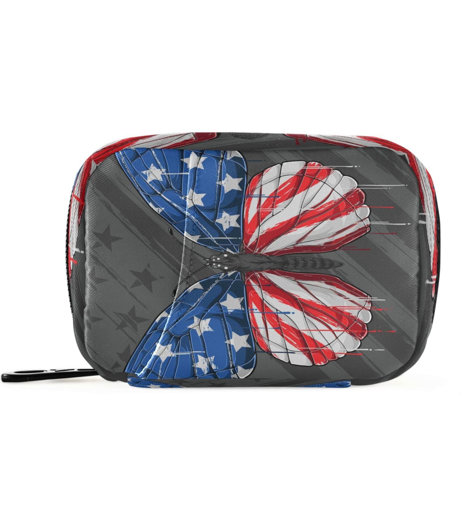 Pfrewn 7-Day Pill Organizer Case - Beautiful Butterfly Design & USA Flag Travel Pill Box - Portable Weekly Vitamin & Medicine Holder - Buy Online on GoSupps.com
