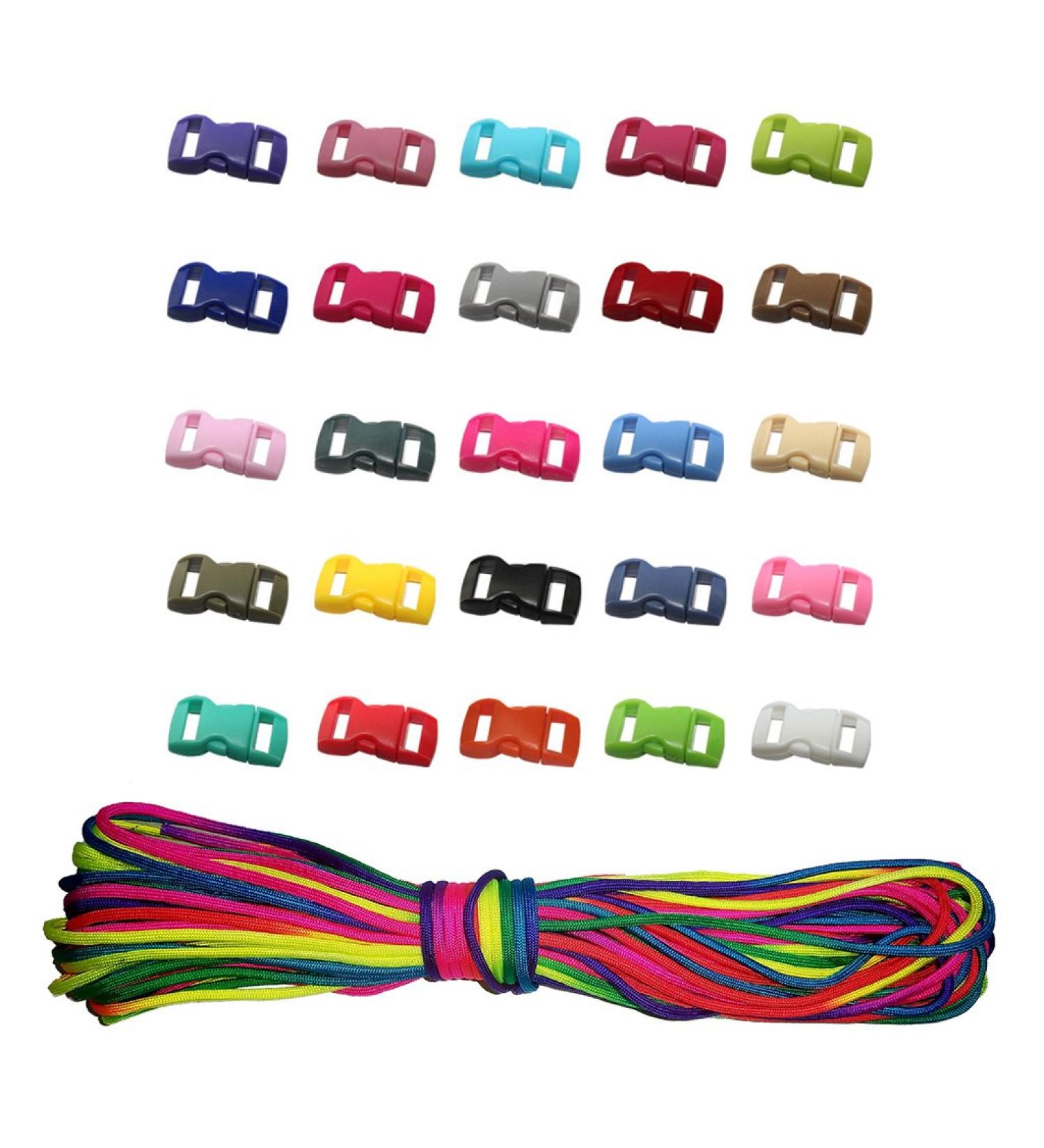 Buy Hongci 101ft Rainbow Paracord Rope + 30 Mini Buckles - Durable Nylon for Bracelets & Outdoor Use - Buy Online on GoSupps.com