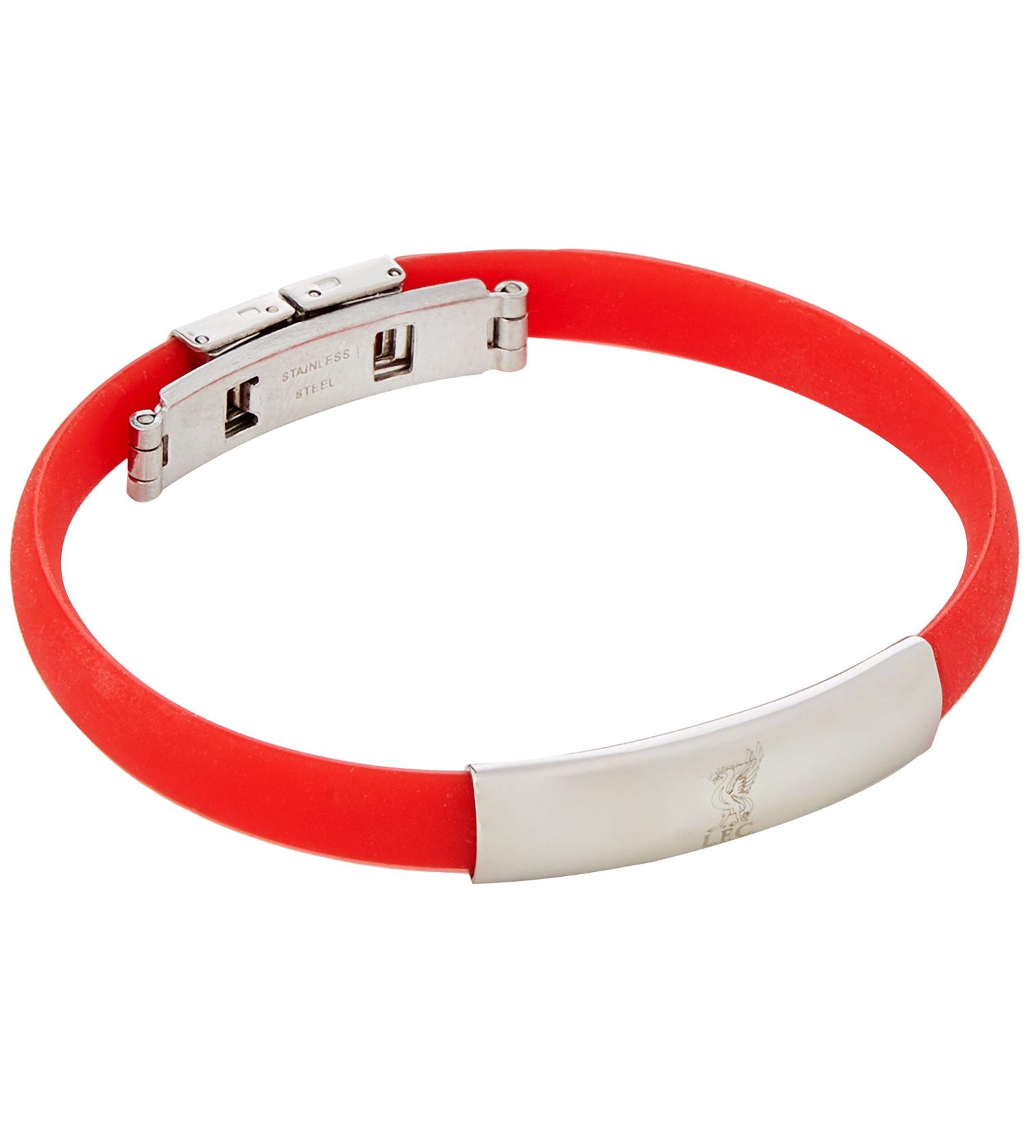 Silicone Wristband with Liverpool FC Design (One Size) (Red/Silver)