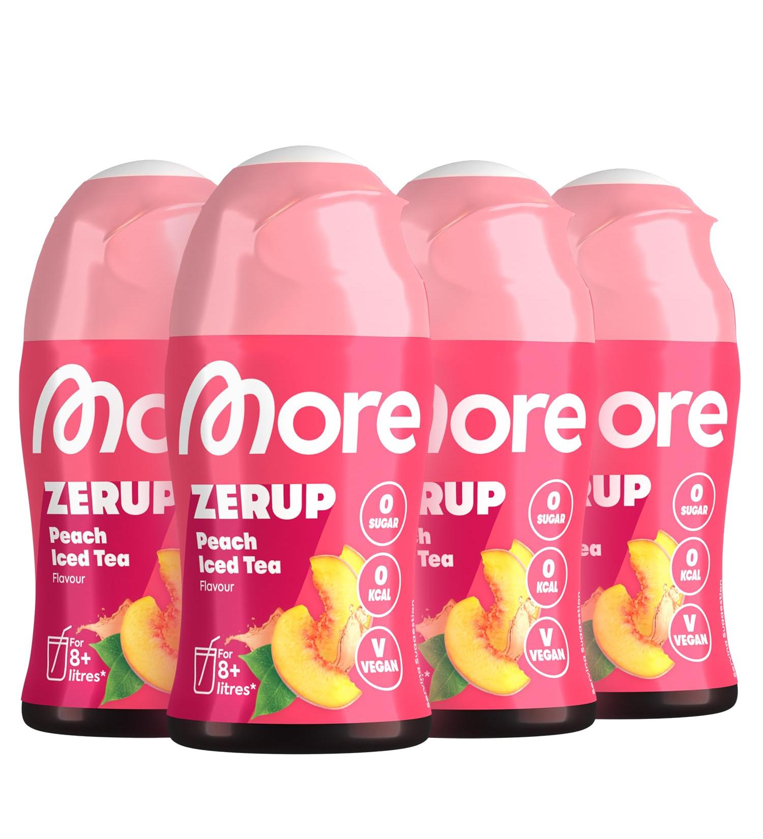 Buy More Zerup Peach Iced Tea | Sugar-Free Syrup with Real Fruit Extracts | Vegan & Zero Calories | 4x65ml | Makes 32L | Made in Germany - Buy Online on GoSupps.com