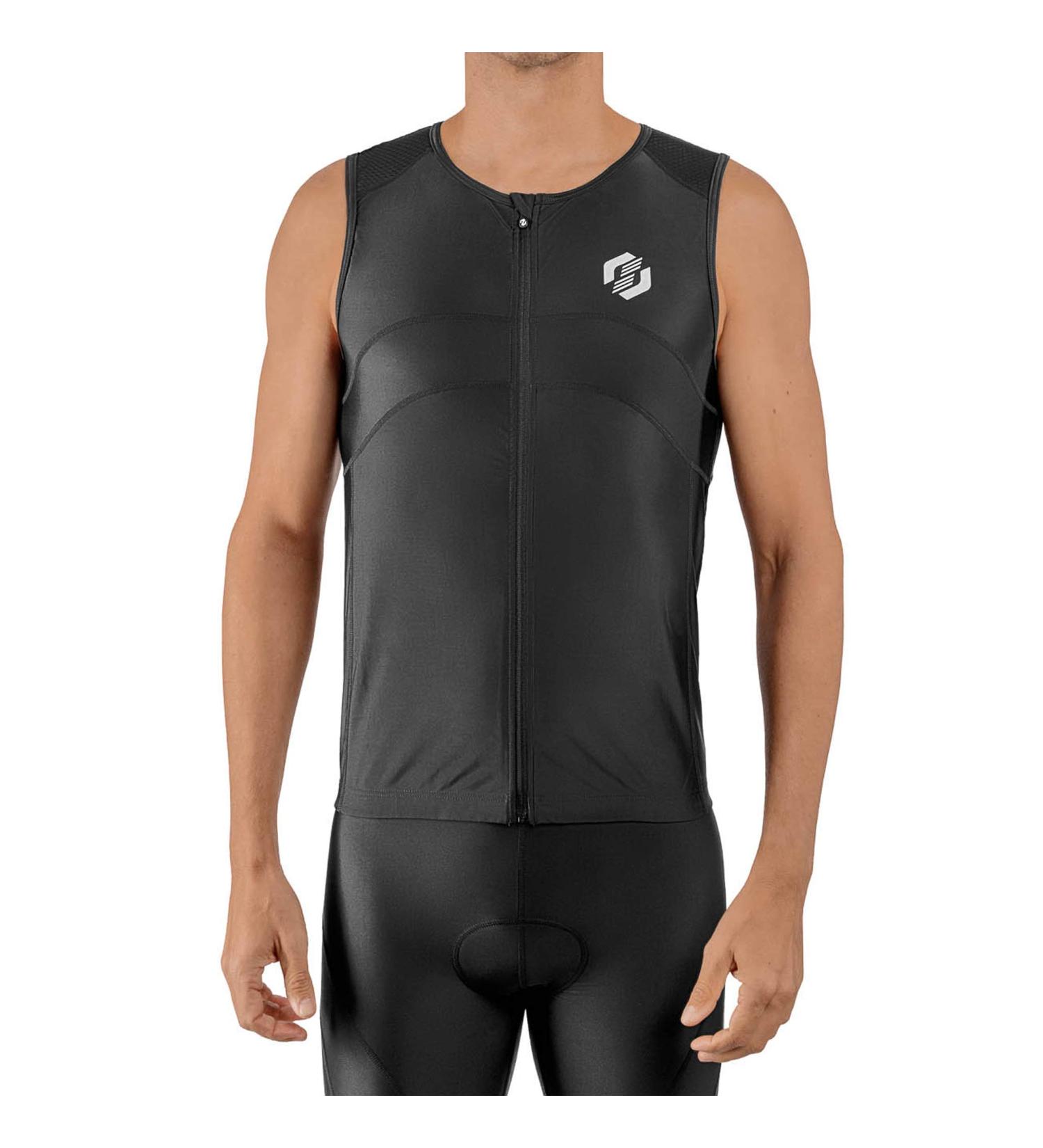 SLS3 Men's Triathlon Top - Sleeveless Tri Jersey - Black - Large - Buy Online on GoSupps.com
