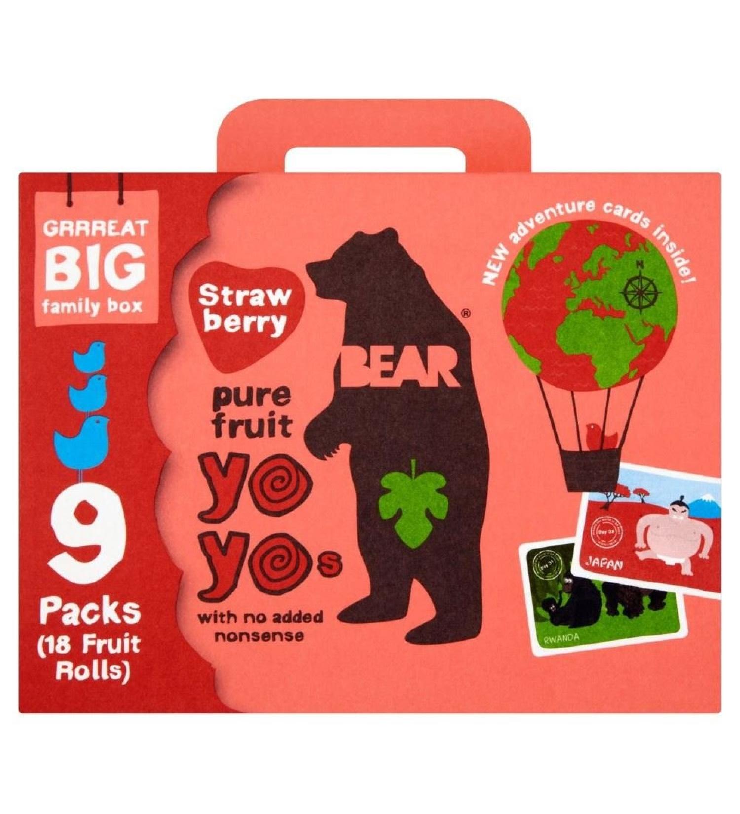 BEAR Keep Pure Fruit Yo Yos Strawberry (9x20g) - Pack of 2