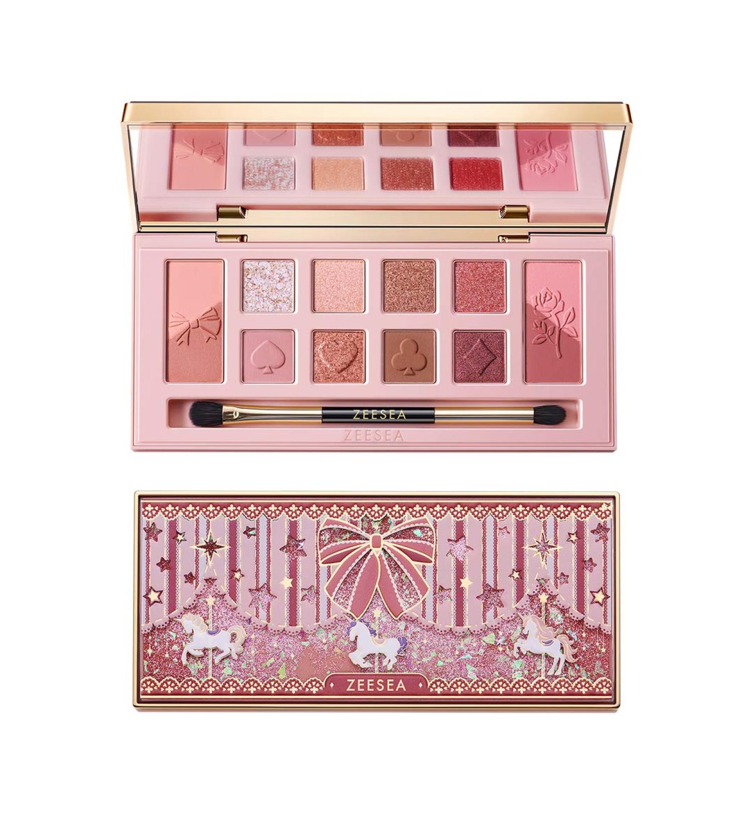 Zeesea Eyeshadow Palette - British Museum Alice Series, Highly Pigmented Matte Glitter Makeup - 12 Colors (J03Honey Dream) - Buy Online on GoSupps.com