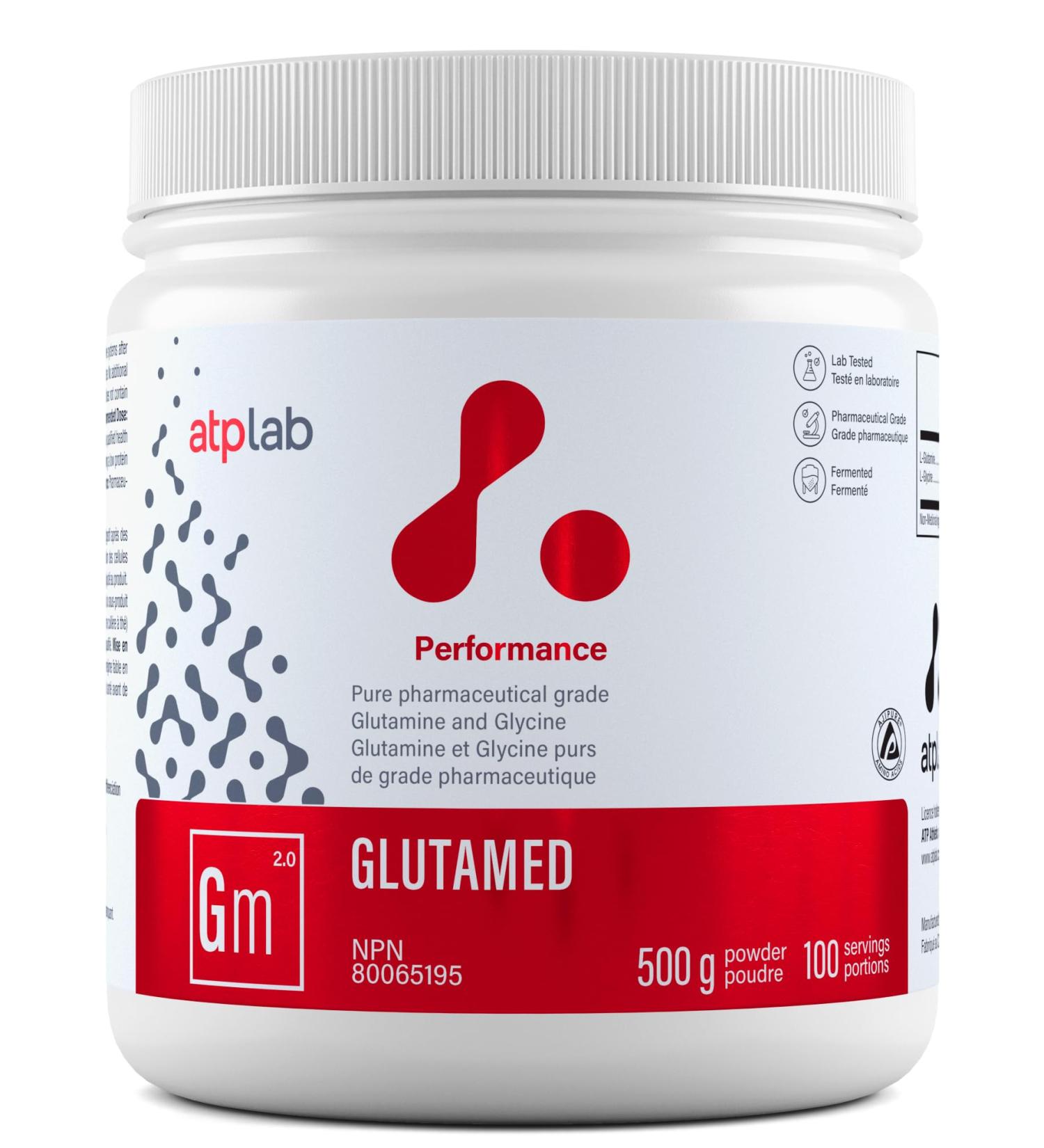 ATP LAB Glutamed 500g - Pure Pharmaceutical-Grade Glutamine & Glycine | Optimal Recovery Supplement International Shipping - Buy Online on GoSupps.com