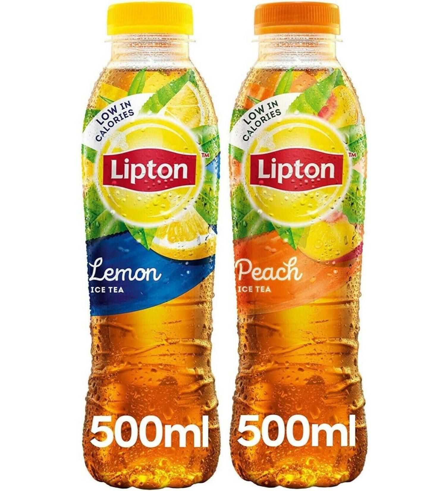 Lipton Lemon 500ml 12 pack & Lipton Peach 500ml 12 pack By shop4less - Buy Online on GoSupps.com