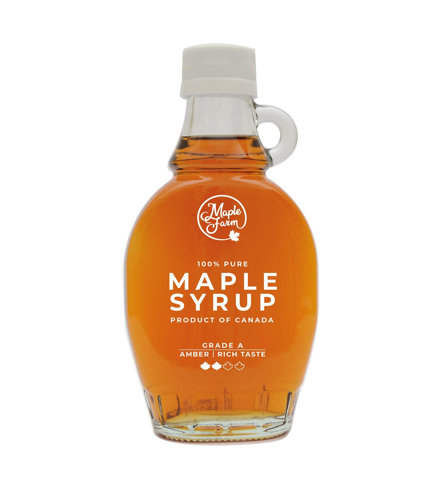MapleFarm - Pure Canadian Maple Syrup Grade A Amber Rich Taste - 190 ml Bottle (250 g) - Pure maple syrup - Maple Juice - Buy Online on GoSupps.com