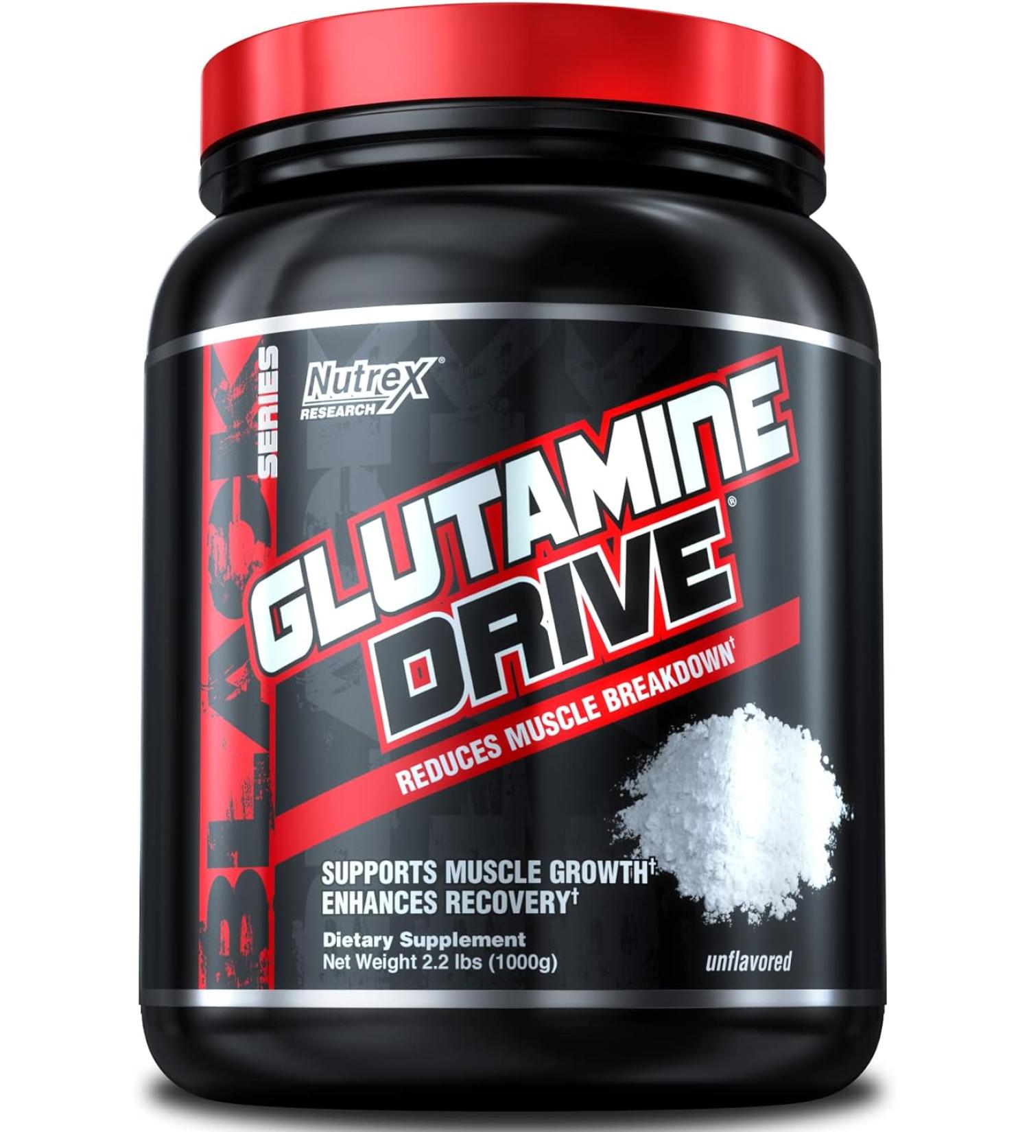 Nutrex Research Glutamine Drive - 200 Servings - 2.2 lbs: Premium Glutamine Supplement for Muscle Recovery - Buy Online on GoSupps.com