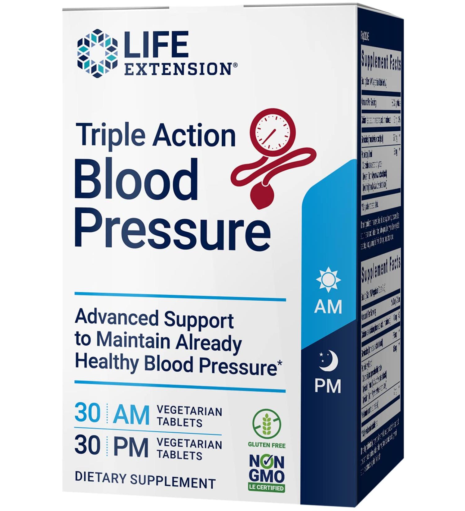 Life Extension Triple Action Blood Pressure 2 Pack - 30 Vegetarian Tablets Each - Buy Online on GoSupps.com
