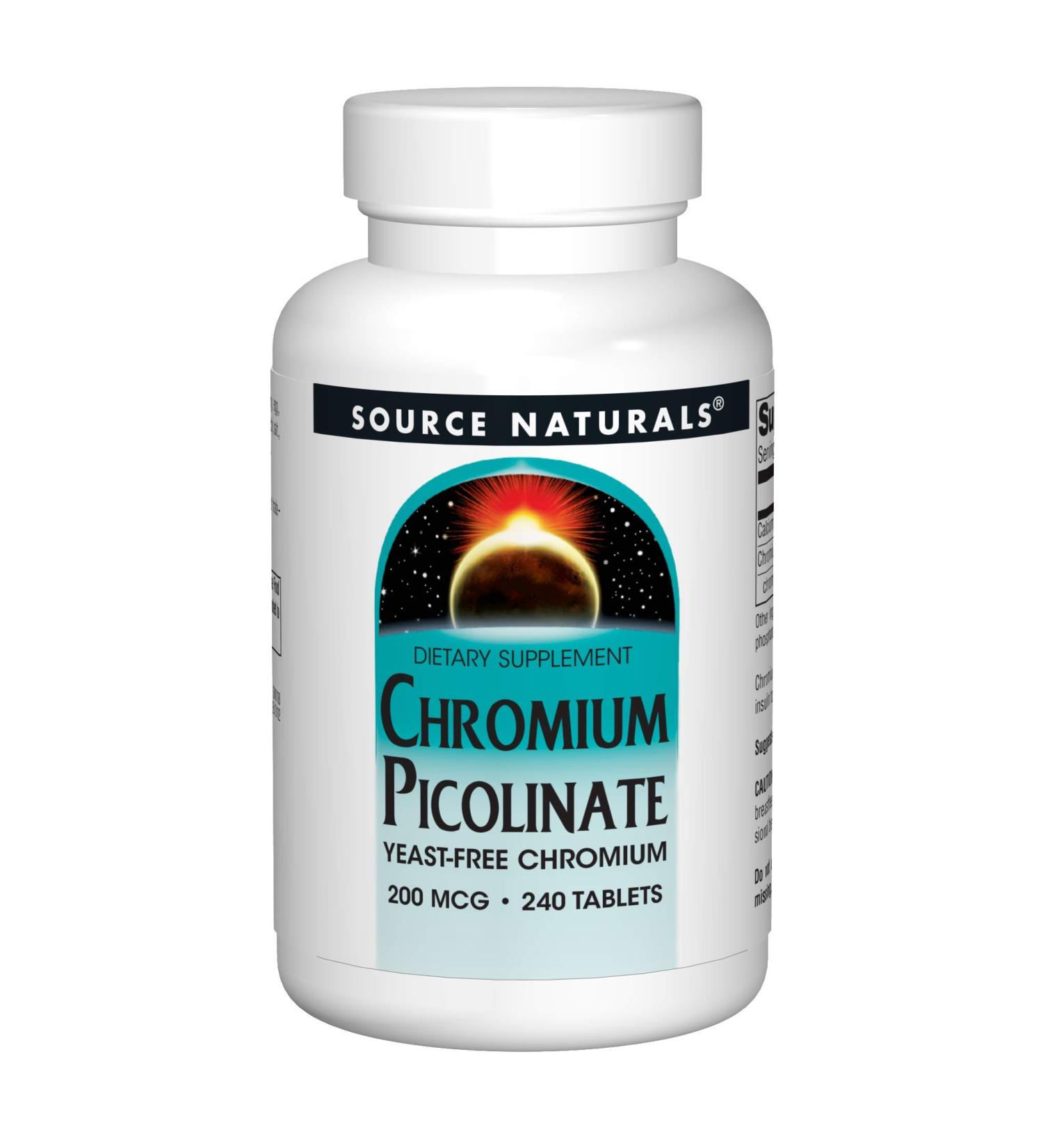 Source Naturals Chromium Picolinate 200mcg - 240 Tablets - Buy Online on GoSupps.com