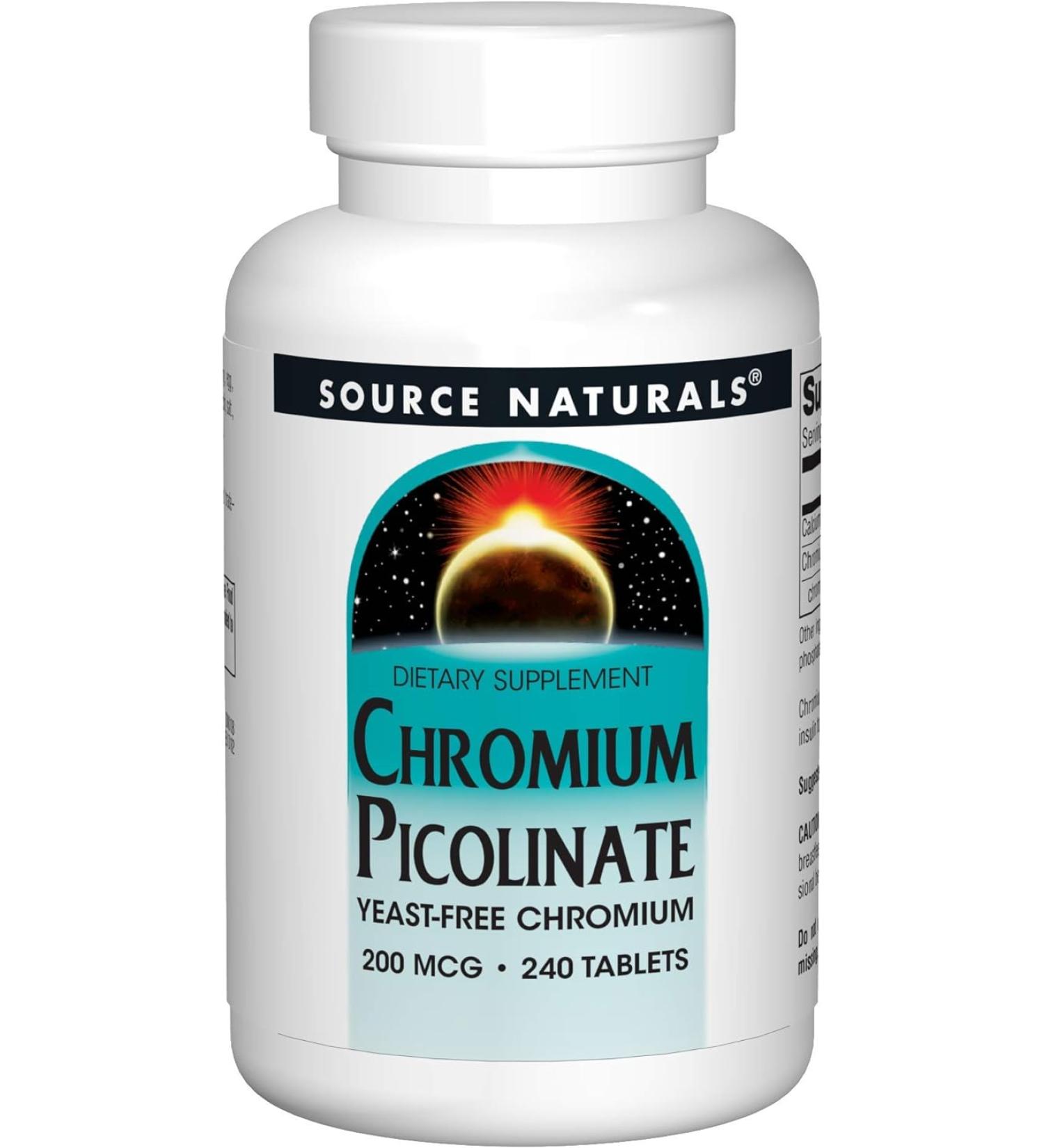 Source Naturals Chromium Picolinate 200 mcg - 240 Tablets for Metabolism Support - Buy Online on GoSupps.com