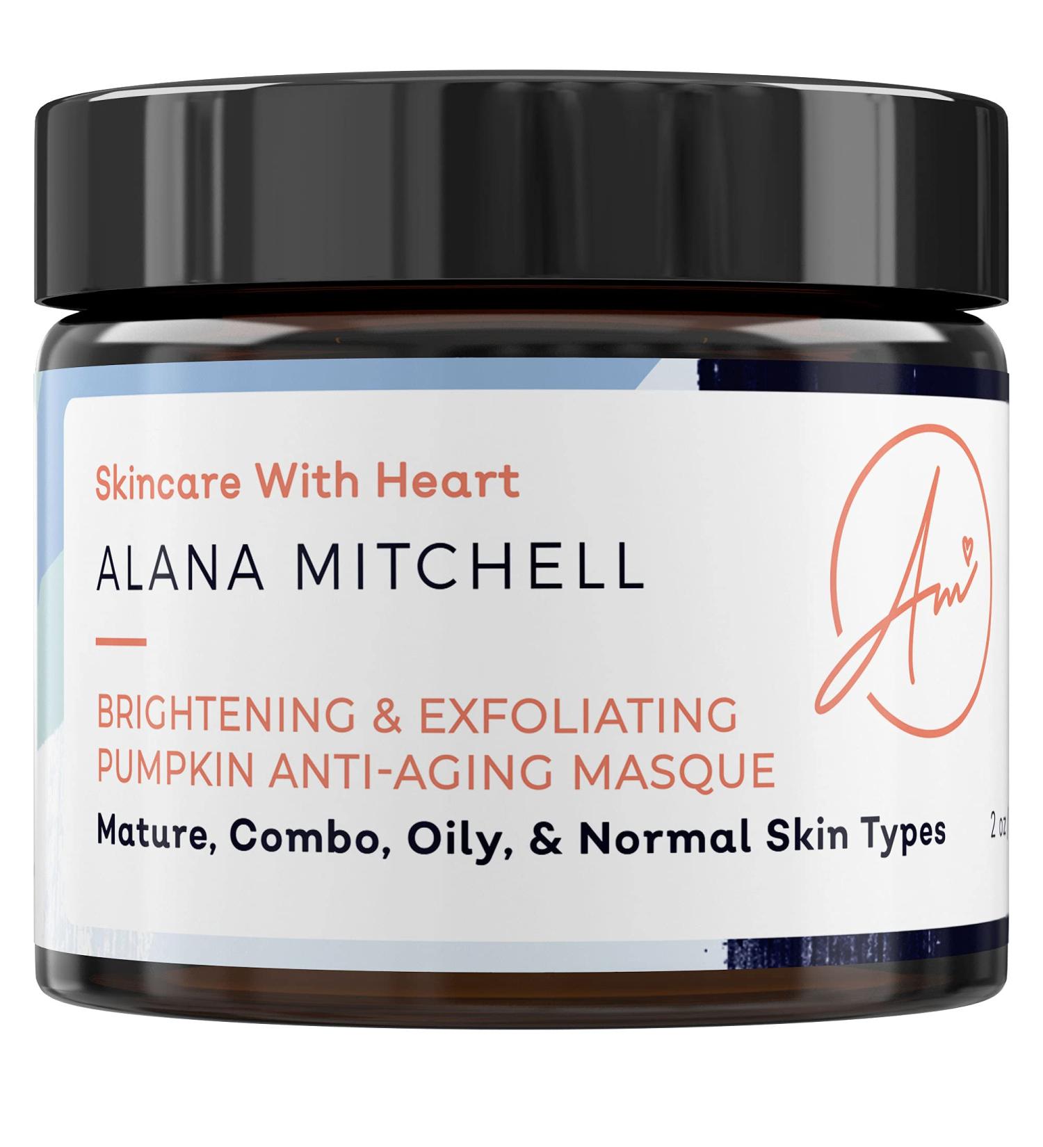 Alana Mitchell Pumpkin Anti-Aging Face Mask | Exfoliating Gel with Glycolic & Citric Acid for Glowing Skin | 2 oz Natural Facial Mask for All Skin Types - Buy Online on GoSupps.com