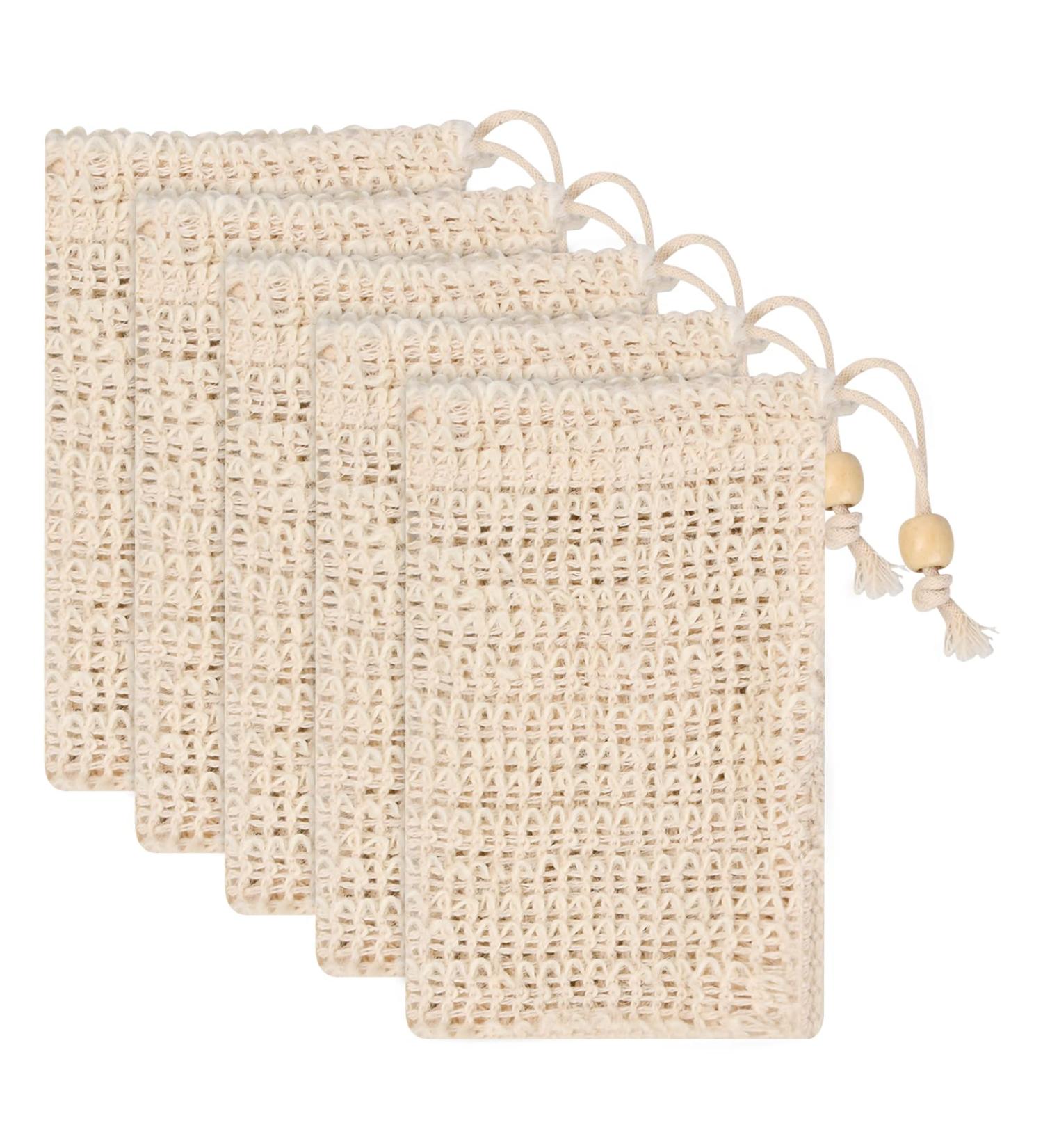 Buy Pinsheng 5-Pack Natural Sisal Soap Bags | Organic Plastic-Free Fiber for Foaming & Massaging Soap - Buy Online on GoSupps.com
