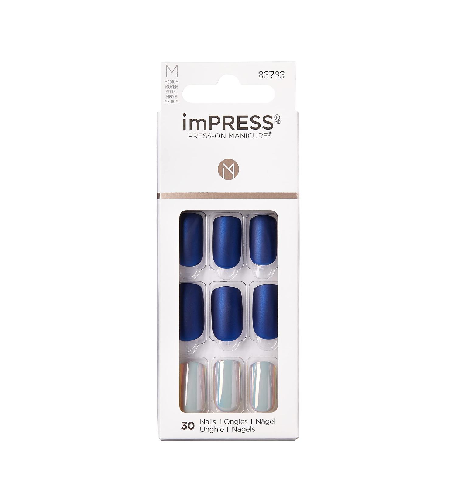 KISS IMPRESS PRESS-ON Manicure - Daydream Medium Square Pureefit Technology 30 Artificial Nails & Accessories - Shop Internationally - Buy Online on GoSupps.com