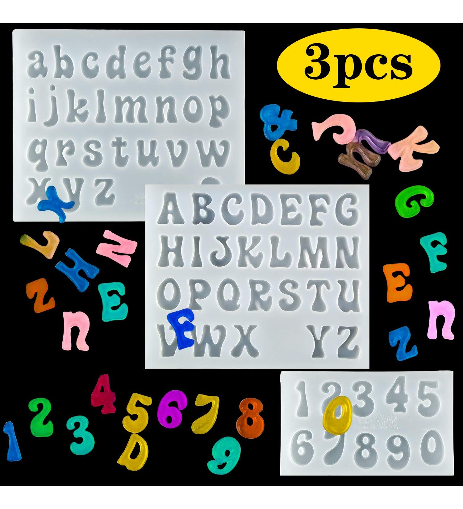 Palksky 3Pcs Mini Letter Resin Molds - Silicone Alphabet Epoxy Casting Mold for DIY Jewelry & Crafts - Buy Online on GoSupps.com