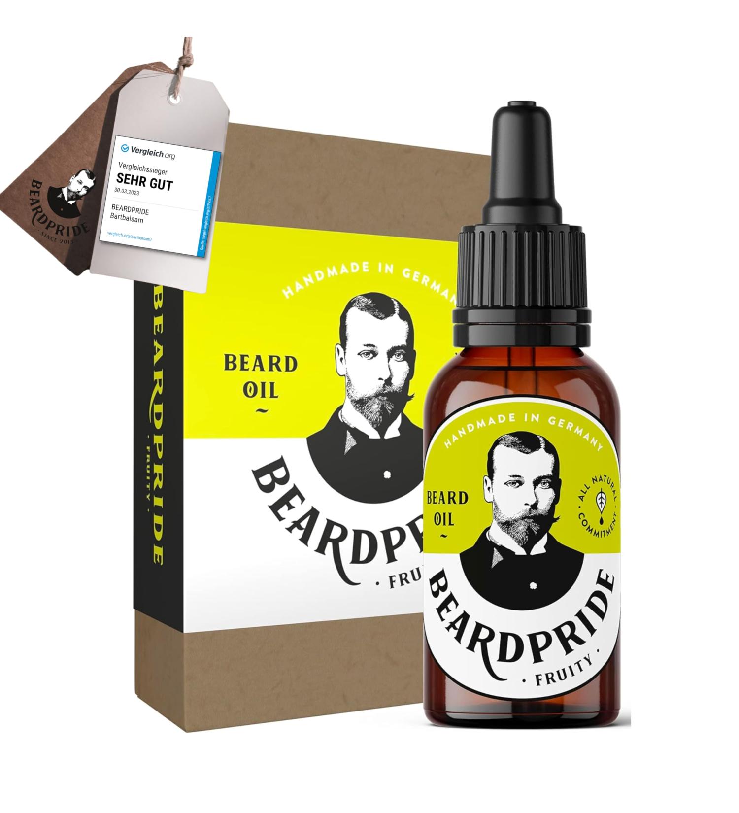 Beardpride Bio Bart l f r M nner - 100% Naturreine Bartpflege l aus dem Barbershop - Fruchtiger Duft f r weichen Bart - 30 ml - Buy Online on GoSupps.com