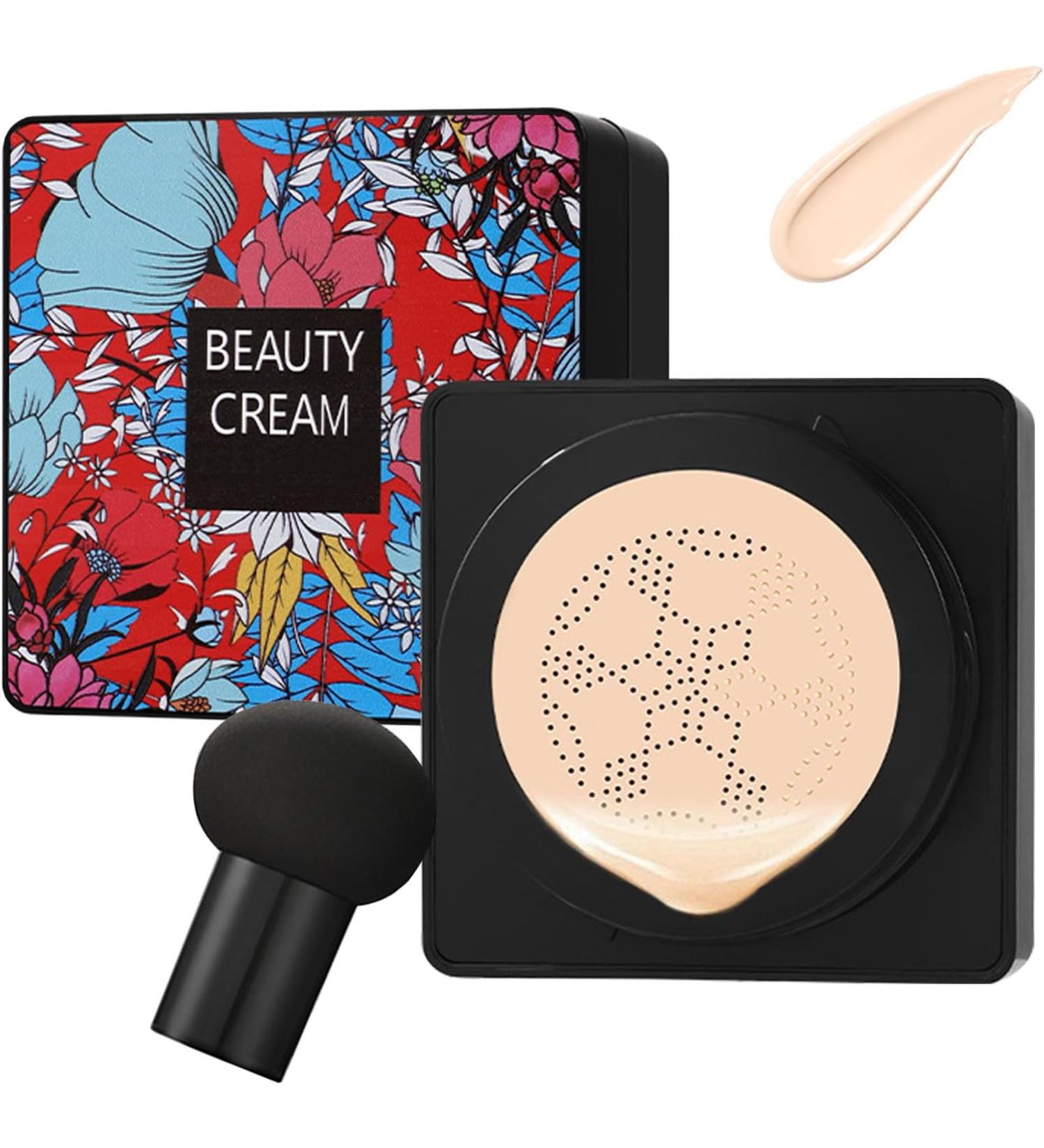 Fond de teint en forme de t te de champignon CC Cream avec ponge de maquillage aux champignons fond de teint couverture compl te pour tous les types de peau (naturel) 1 ml (Lot de 1) Naturelle - Buy Online on GoSupps.com