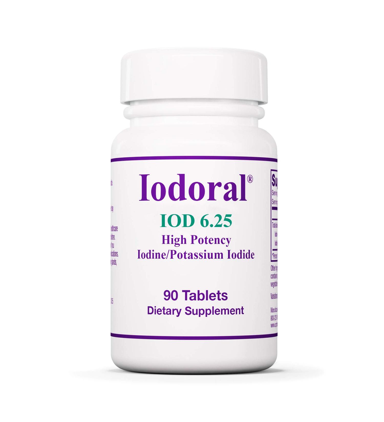 Optimox Iodoral 6.25 mg - High Potency Iodine Supplement for Energy Support - 90 Tablets - Buy Online on GoSupps.com