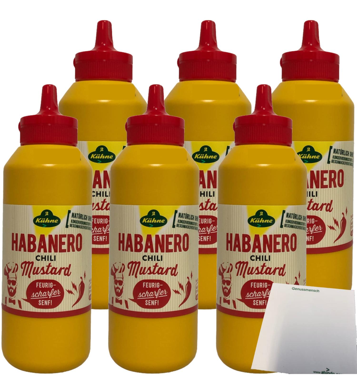 K hne Habanero Chili Mustard - Fiery Hot Mustard 6-Pack (6x250ml) | International Shipping Available - Buy Online on GoSupps.com