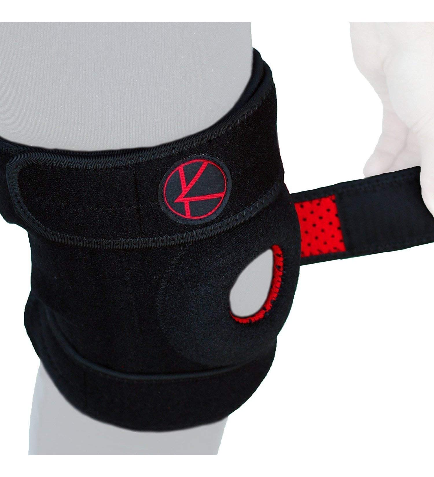 Plus Size Open Patella Knee Brace with Stabilizers for Meniscus Tear, Knee Pain, Arthritis - 4XL/5XL/6XL Black - Buy Online on GoSupps.com