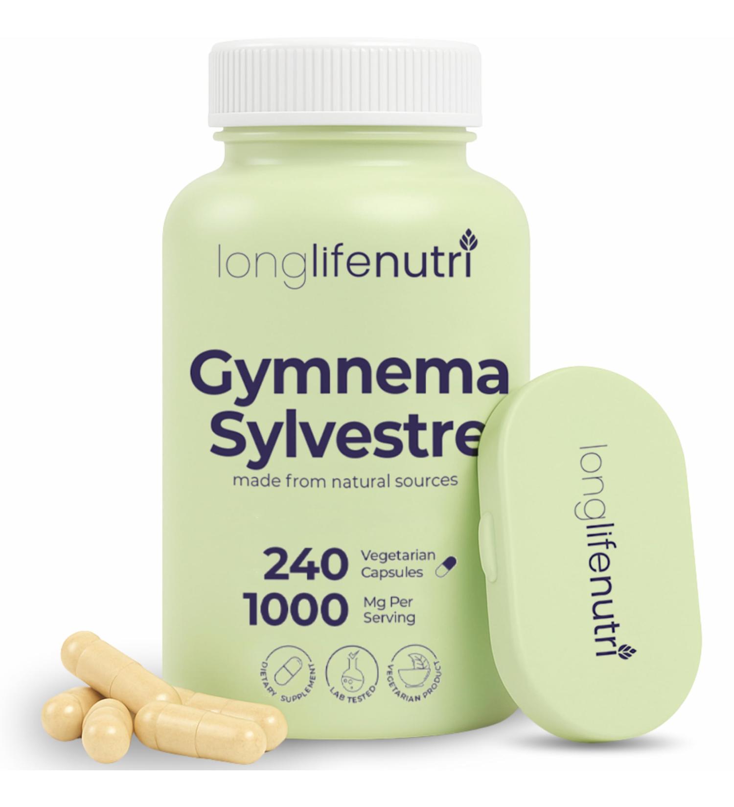 LongLifeNutri Gymnema Sylvestre 1000mg - Organic 20:1 Leaf Extract 240 Vegetarian Capsules 4-Month Supply Herbal Supplement for Gut Health GMP Certified Made in USA 240 Count (Pack of 1) - Buy Online on GoSupps.com