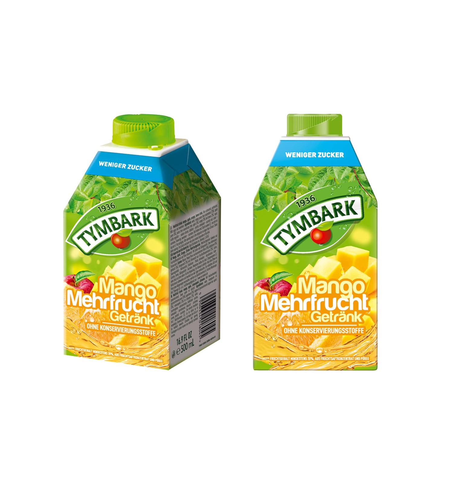 Tymbark Mango Multifruit T nie | Less sugar | Fruit drink | No preservatives | 6 x 500 ml | mango juice - Buy Online on GoSupps.com