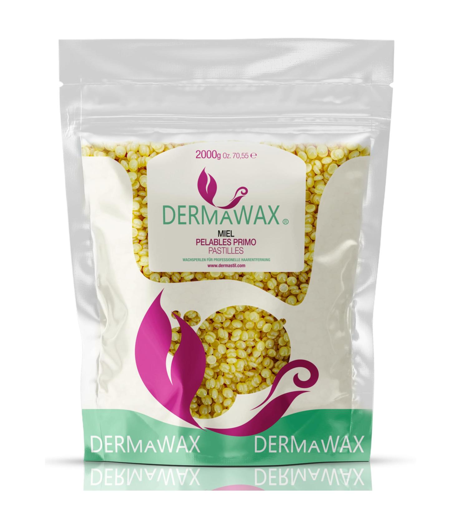 2 kg Dermawax Natural Honey Wax - Professional Hair Removal Pearls for Brazilian Bikini Legs Face Arms & Armpits | No Strips Needed - International Shipping Available - Buy Online on GoSupps.com