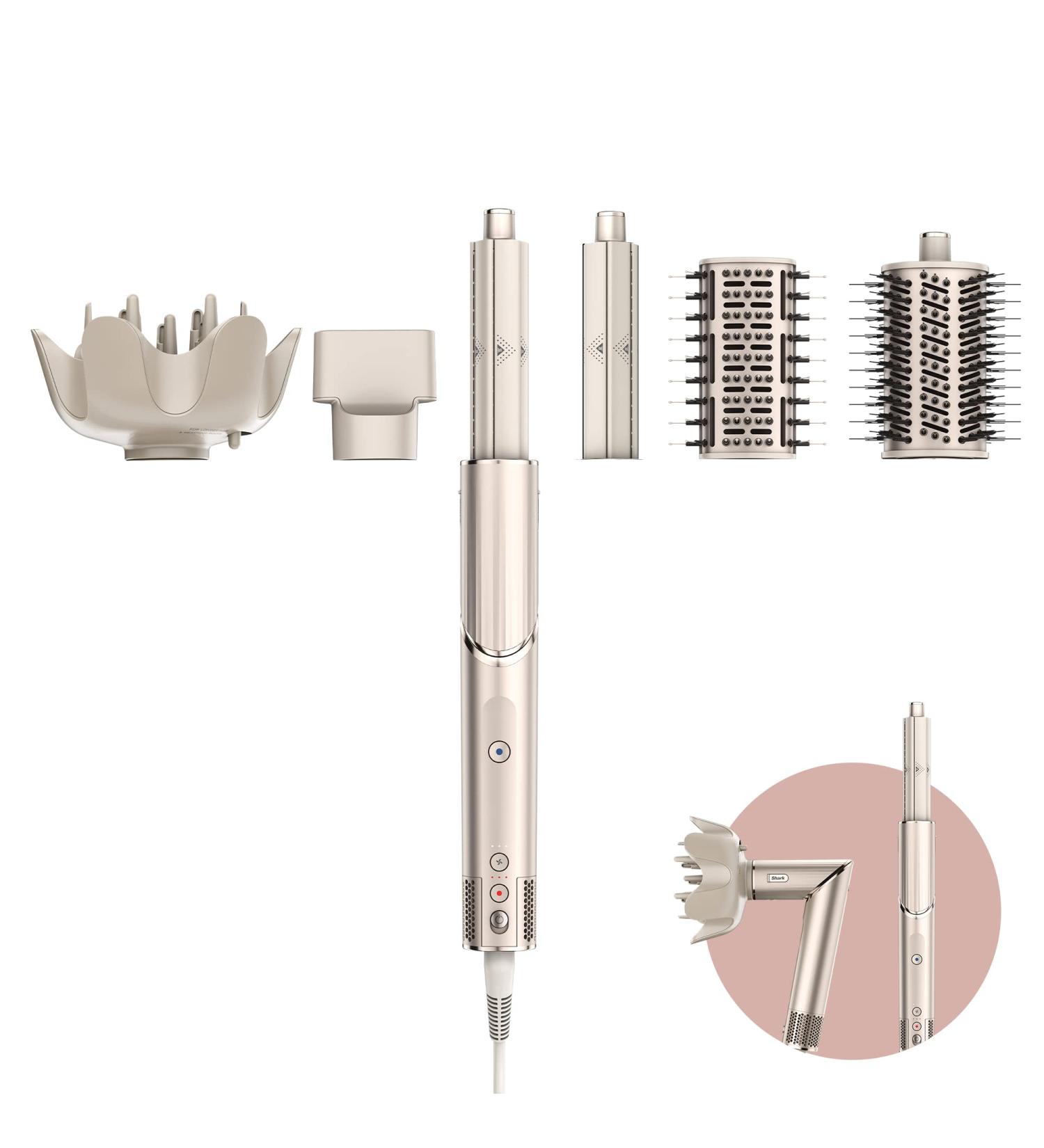 Shark FlexStyle 5-in-1 Air Styler & Hair Dryer with Auto-Wrap Curlers Paddle Brush Oval Brush Concentrator and Diffuser No Heat Damage Stone HD441SLUK Stone Without storage case - Buy Online on GoSupps.com