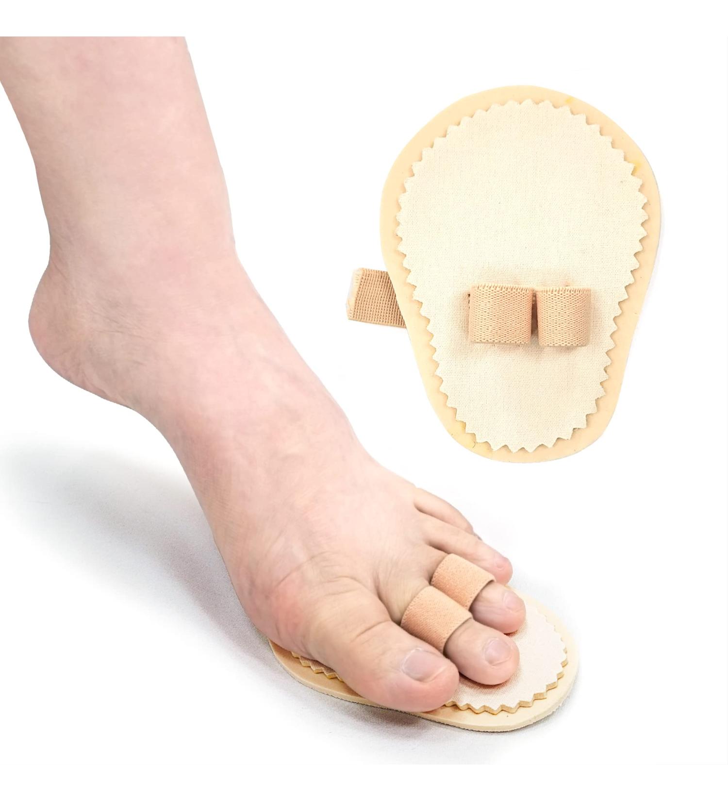 4-Piece Toe Splint Corrector for Crooked, Claw, and Overlapping Toes - (2 Holes) - Buy Online on GoSupps.com
